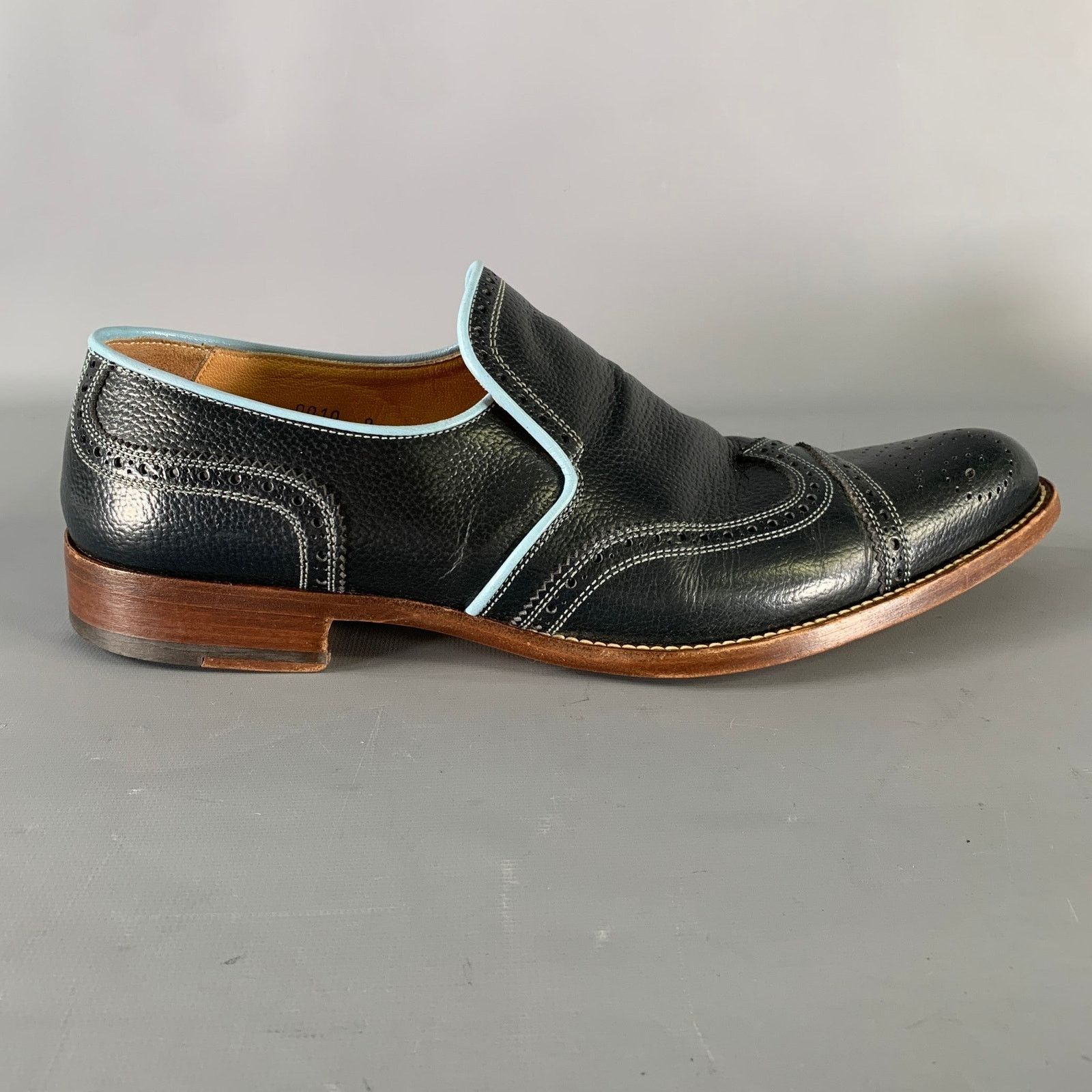 Miu Miu MIU MIU Size 9 Navy Light Blue Leather Spectator Loafers Size US 9 / EU 42 - 2 Thumbnail
