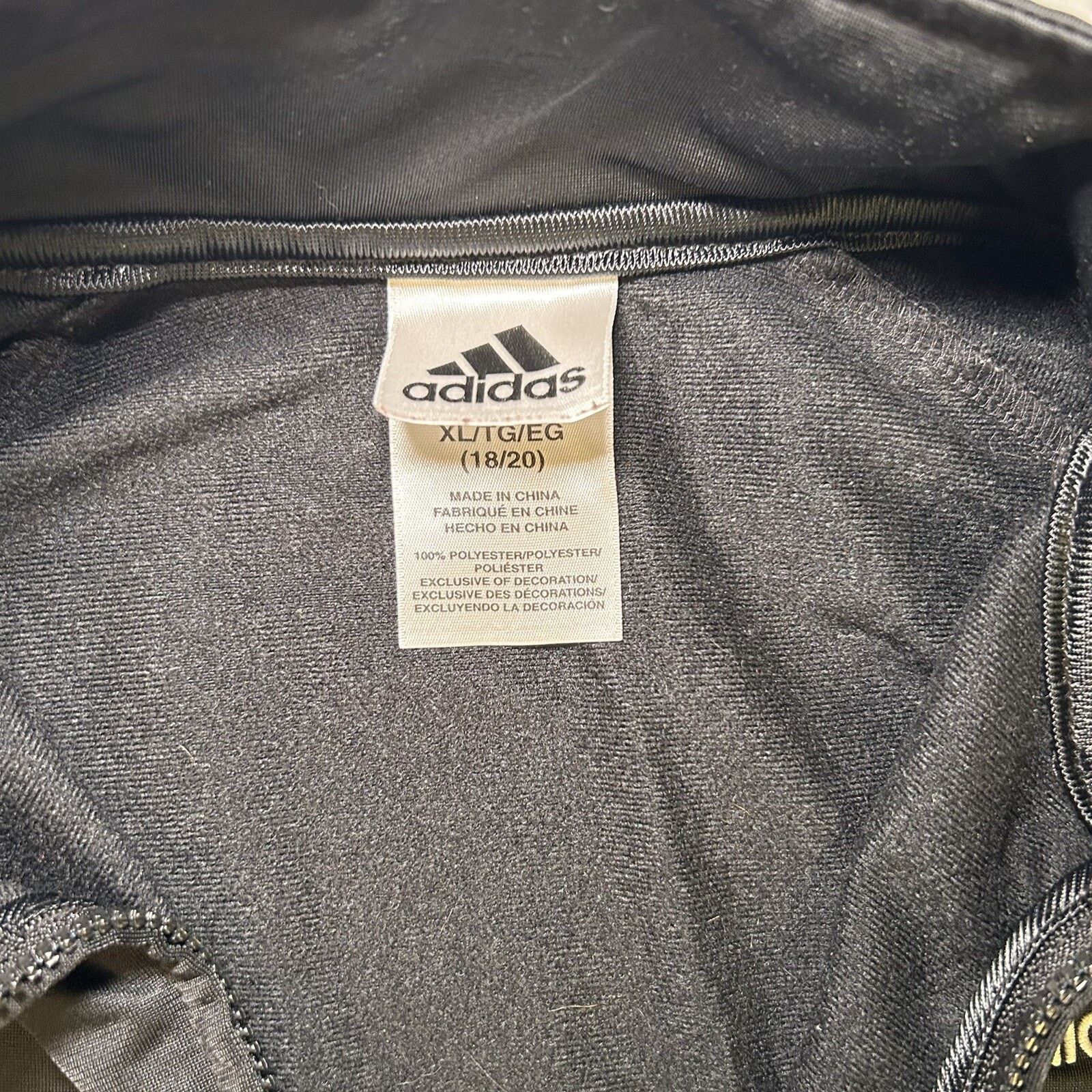 Adidas Adidas Sz XL 18/20 Youth Jacket Full Zip Long Sleeve Black Size US XS / EU 42 / 0 - 4 Thumbnail