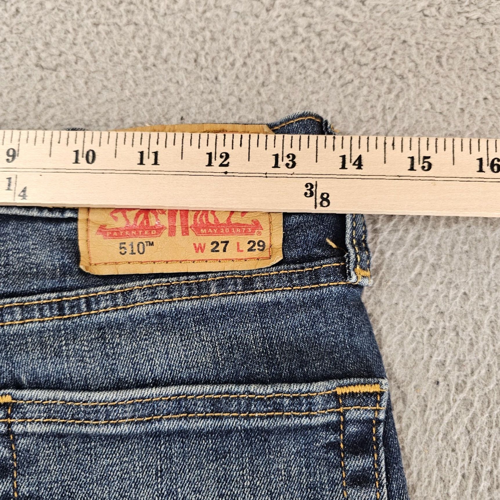 Levi's Levis 510 Jeans Mens 27x27 Slim Stretch Denim Distressed Faded Pants Size US 27 - 7 Thumbnail