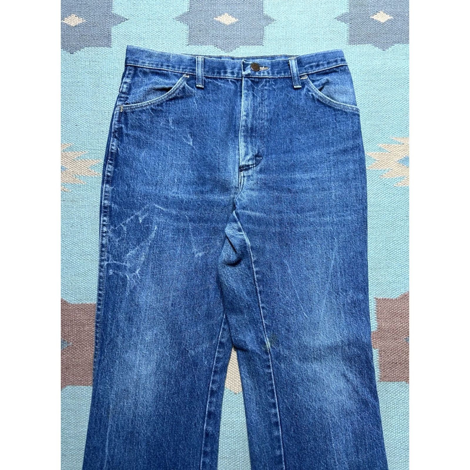 Denime VINTAGE Rustler Jeans Bootcut Denim USA 30x29 Men's Blue 80s Size US 30 / EU 46 - 3 Thumbnail