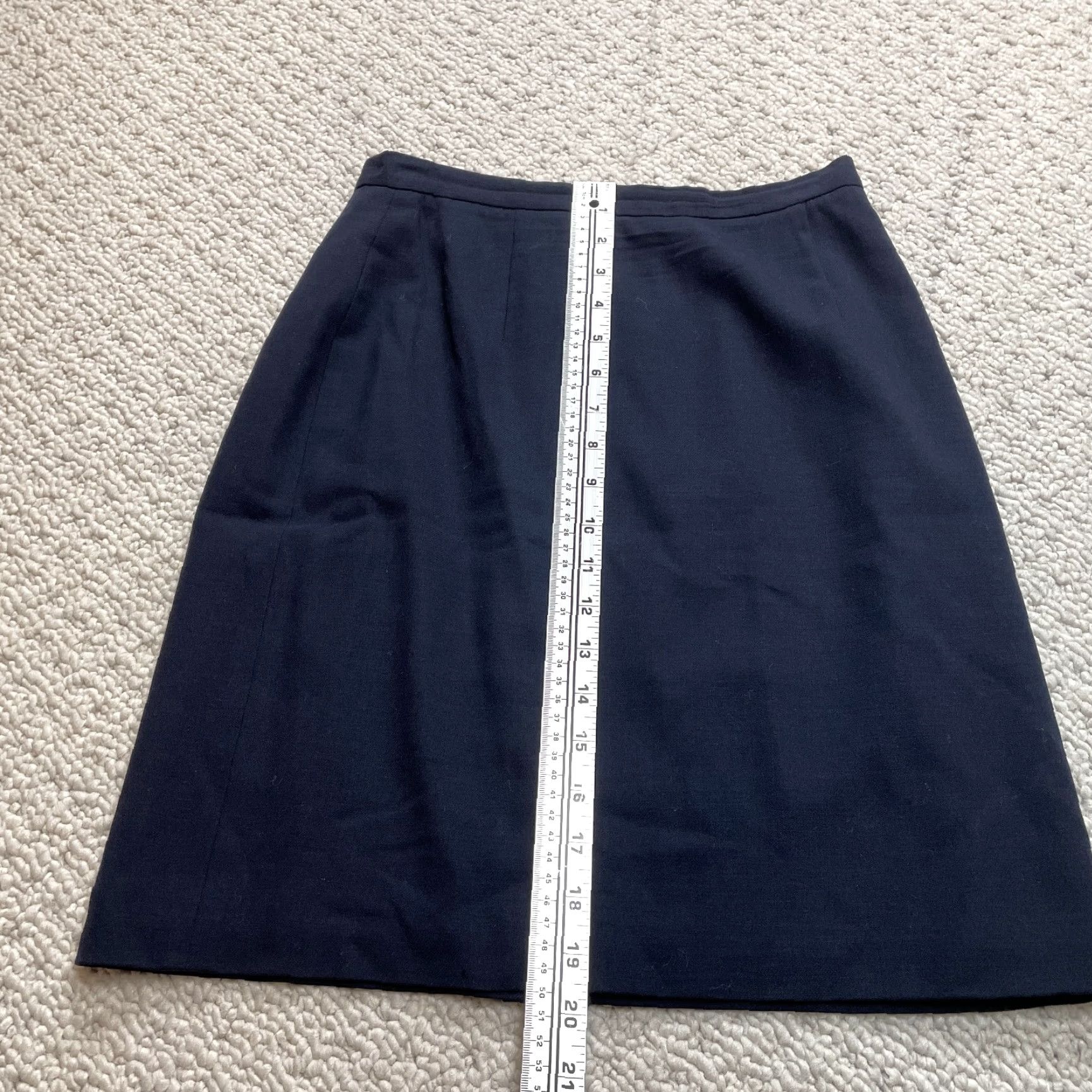 Vintage VINTAGE The Limited Skirt Womens 6 Knee Length Navy Blue 100% Wool Lined Zip Knitted Fabric Size 28" / US 6 / IT 42 - 2 Thumbnail