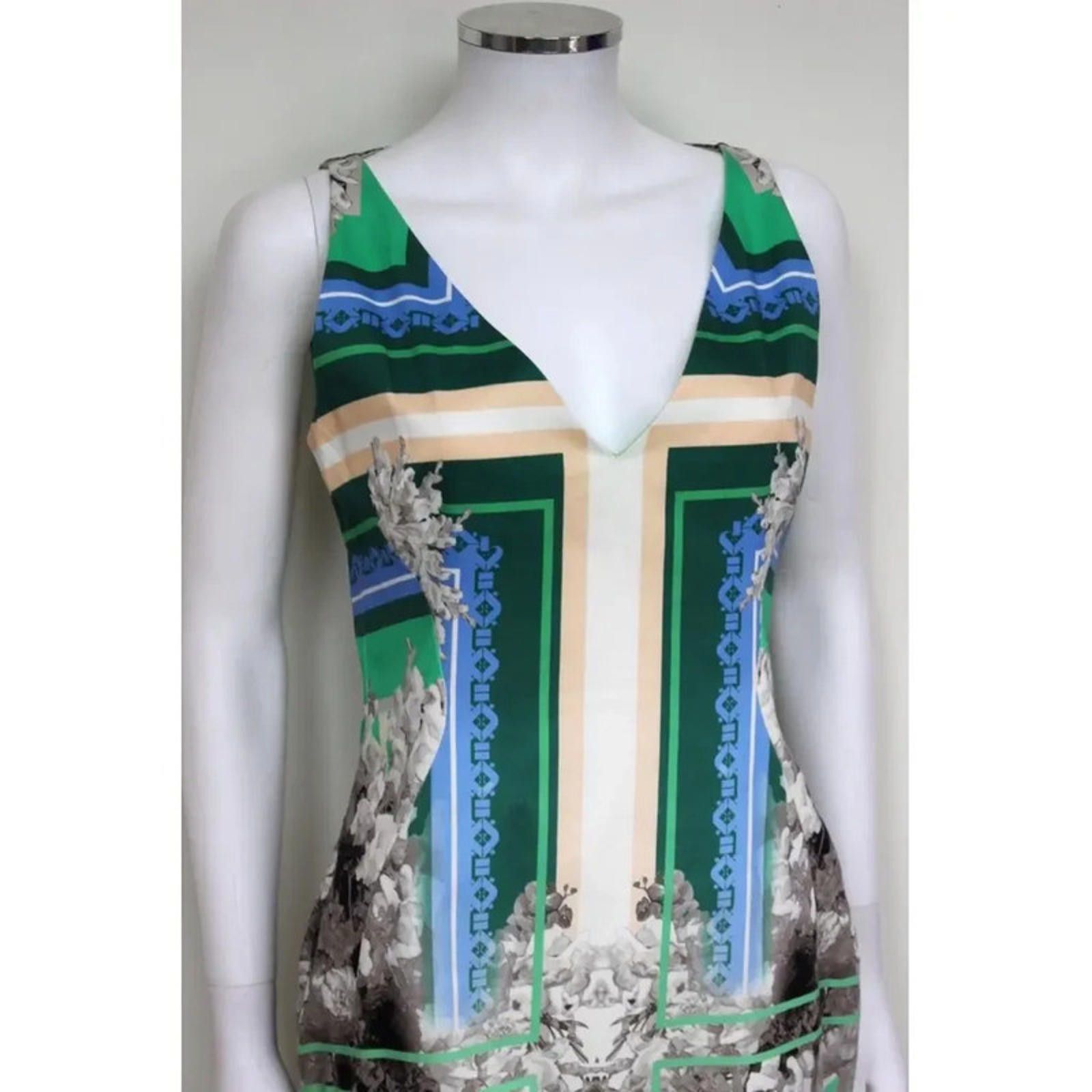 Other Antonio Berardi White Green Floral Print Dress 44 uk 12 Size M / US 6-8 / IT 42-44 - 2 Thumbnail
