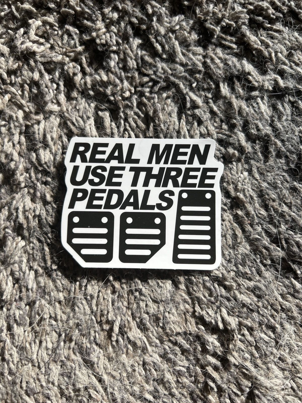 Hypebeast Real Men Use Three Pedals Sticker Size ONE SIZE - 1 Thumbnail