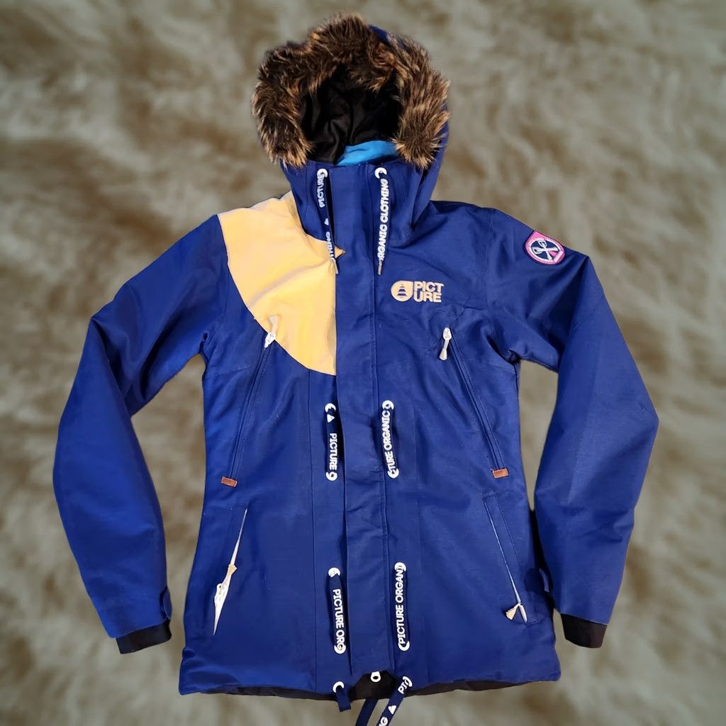 Vintage VINTAGE? No. Picture Womens Ski Jacket Medium M Blue Thermal Dry Fur Recycled Organic Snowboarding Fur? Size M / US 6-8 / IT 42-44 - 1 Thumbnail