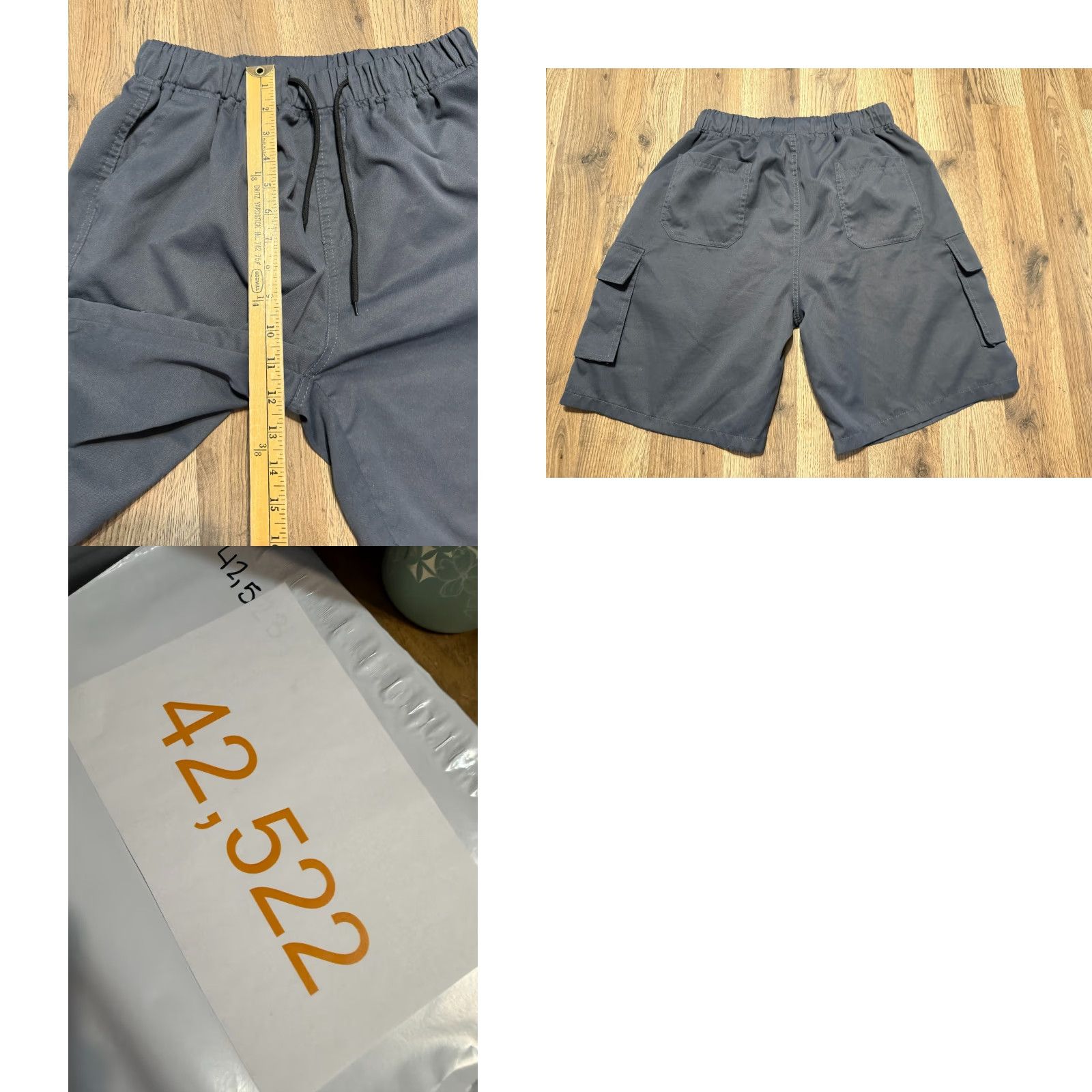 Vintage HKS Cargo Shorts Men Size Large Gray Tie Waist Side Pockets Pull On Size US 33 - 8 Thumbnail