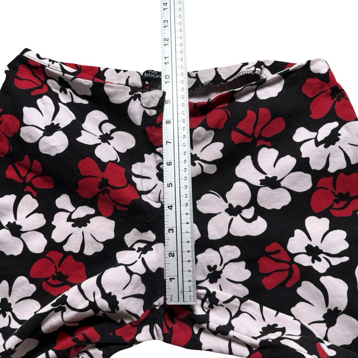 Other Vintage Y2K Hawaiian Floral Flare Pants No Boundaries 13 Size 30" / US 8 / IT 44 - 5 Thumbnail