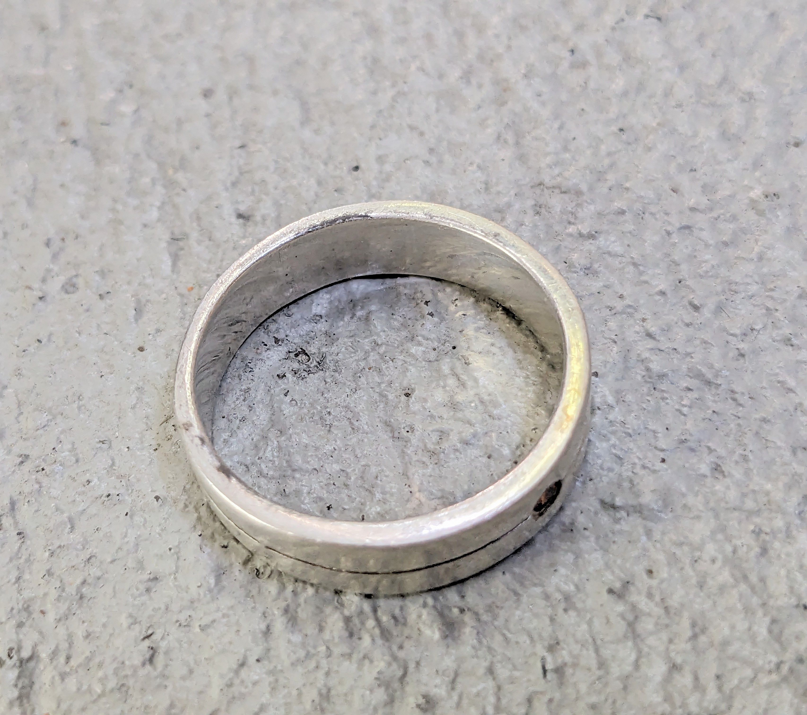 Jewelry Vintage Sterling Silver Ring Orange 8.75 Modern Minimalist Size ONE SIZE - 7 Thumbnail