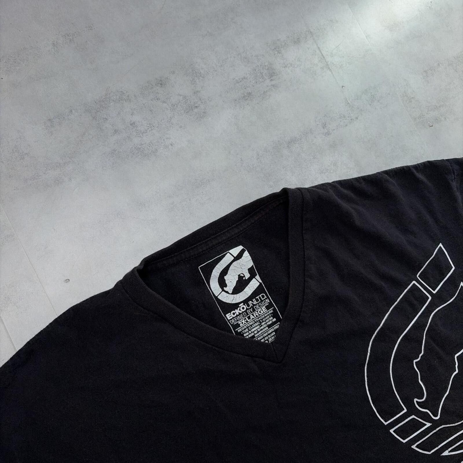 Ecko Unltd. Y2K Black Ecko Unltd Grunge Skater Gothic T-Shirt Size US XXL / EU 58 / 5 - 5 Thumbnail