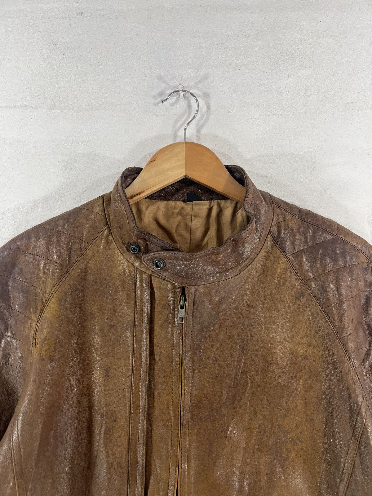 Genuine Leather × Vintage Vintage Rare Design Leather Jacket Size US L / EU 52-54 / 3 - 3 Thumbnail