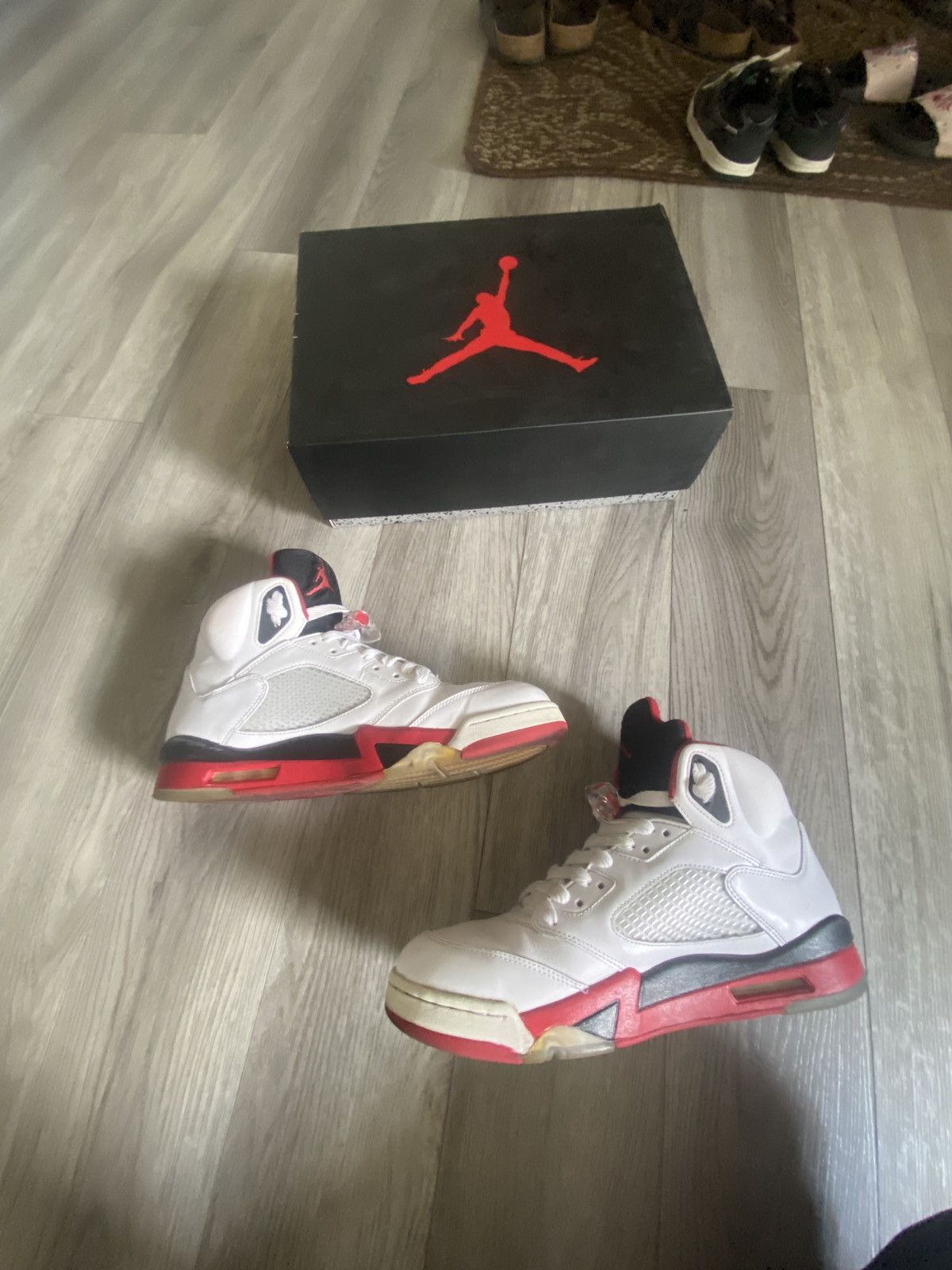 Jordan Brand × Nike Jordan 5 fire reds black toung. (2013 edition) Size US 12 / EU 45 - 8 Thumbnail