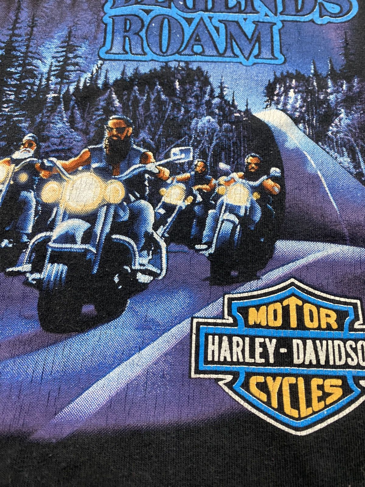 Harley Davidson × Vintage 1991 Vtg Harley Davidson Legends Live Where Legends Roam Tee Size US L / EU 52-54 / 3 - 6 Thumbnail