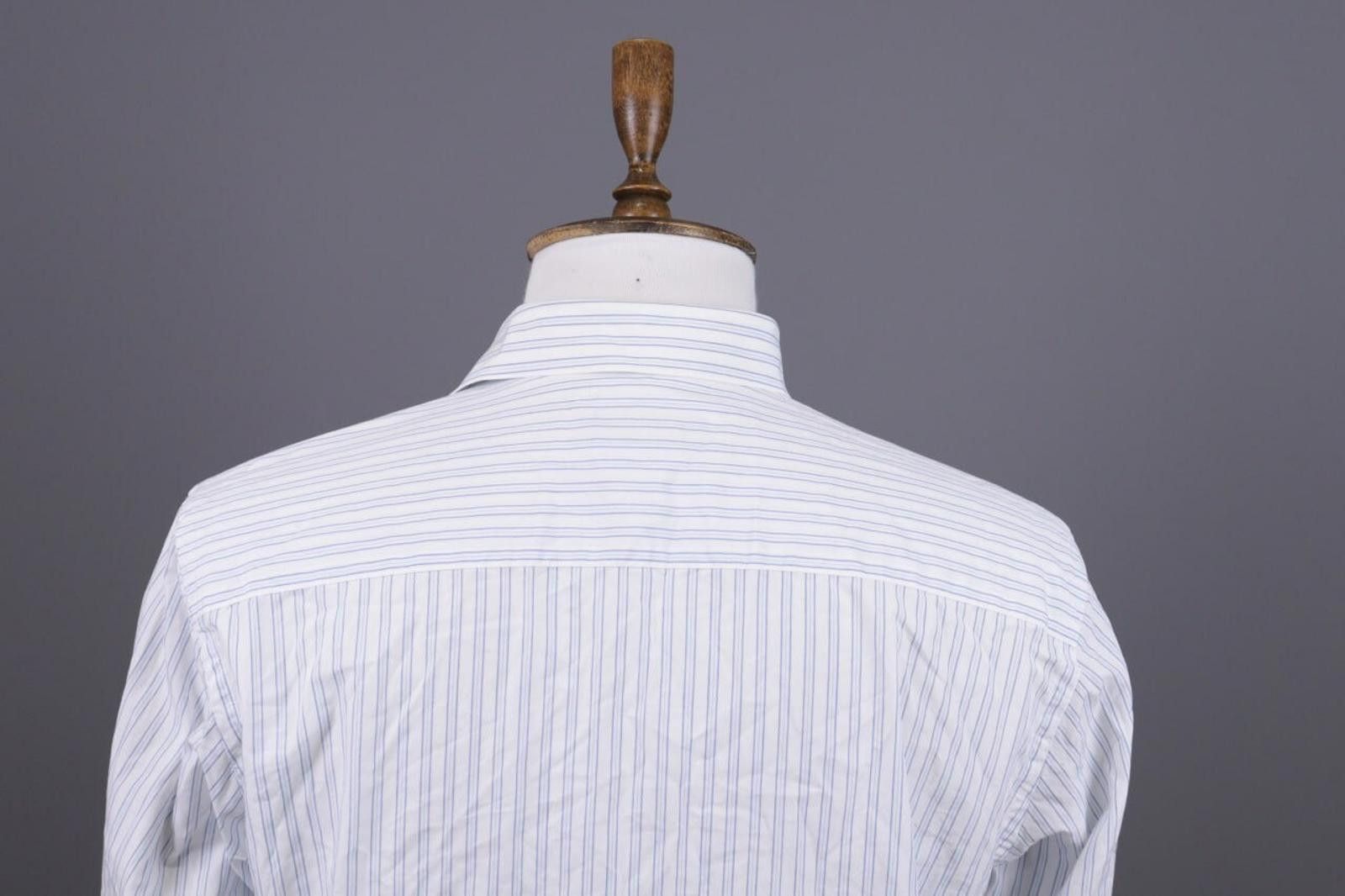 Designer Best Company White Pinstripe Button Down Shirt Size L Size US L / EU 52-54 / 3 - 10 Thumbnail
