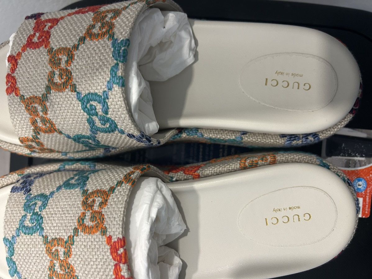 Gucci Gucci Colorful Logo Sandals Size US 10 / IT 40 - 16 Thumbnail