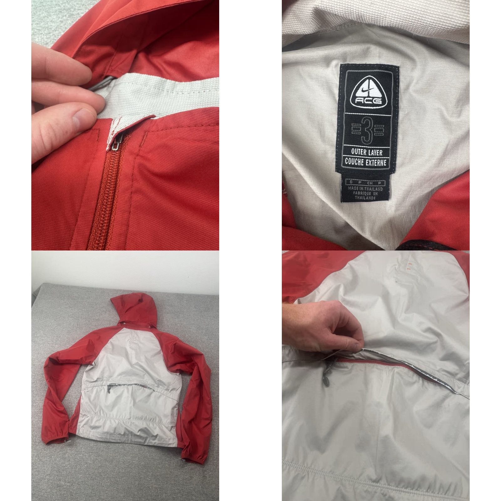 Nike VINTAGE Nike ACG Outer Layer 3 Jacket Windbreaker Regular Size Small Red Nylon Lightweight Full Zip Adults Mens Size US S / EU 44-46 / 1 - 8 Thumbnail