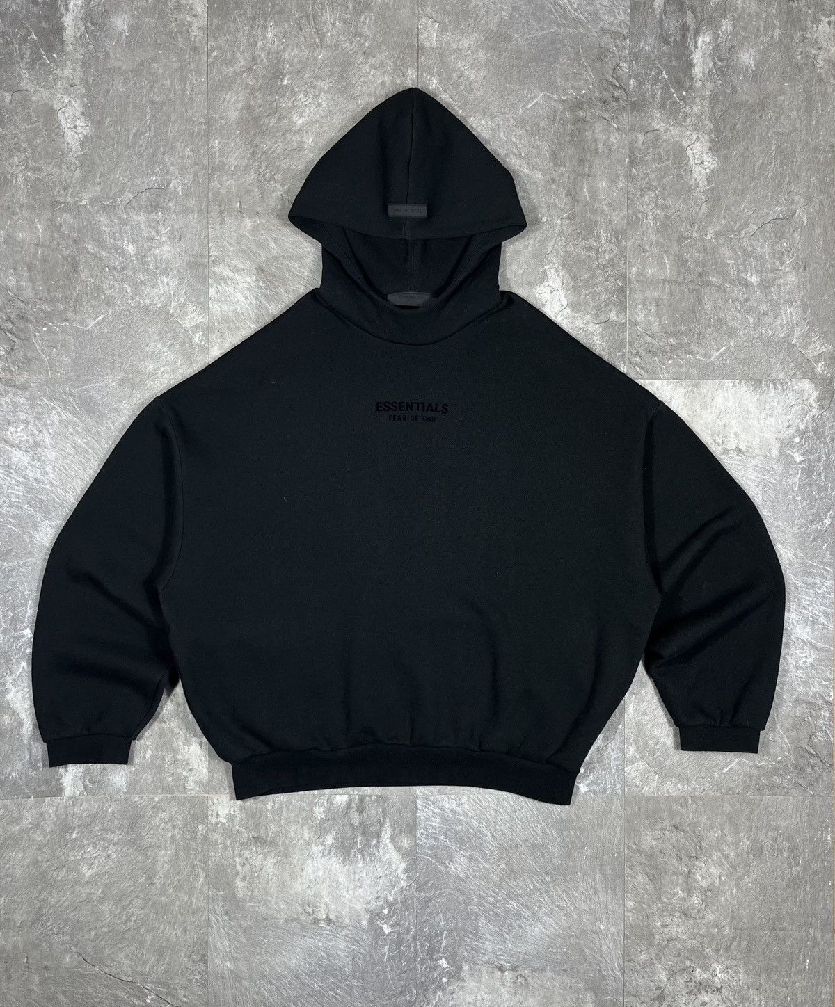 Essentials Essentials Fear Of God Boxy Hoodie Jet Black Y2k Size US M / EU 48-50 / 2 - 1 Thumbnail