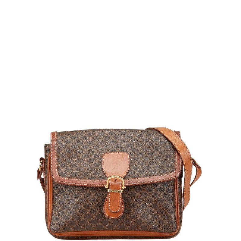 Celine Celine Macadam Pvc Leather Shoulder Bag Leather Crossbody Bag in Brown, Women's