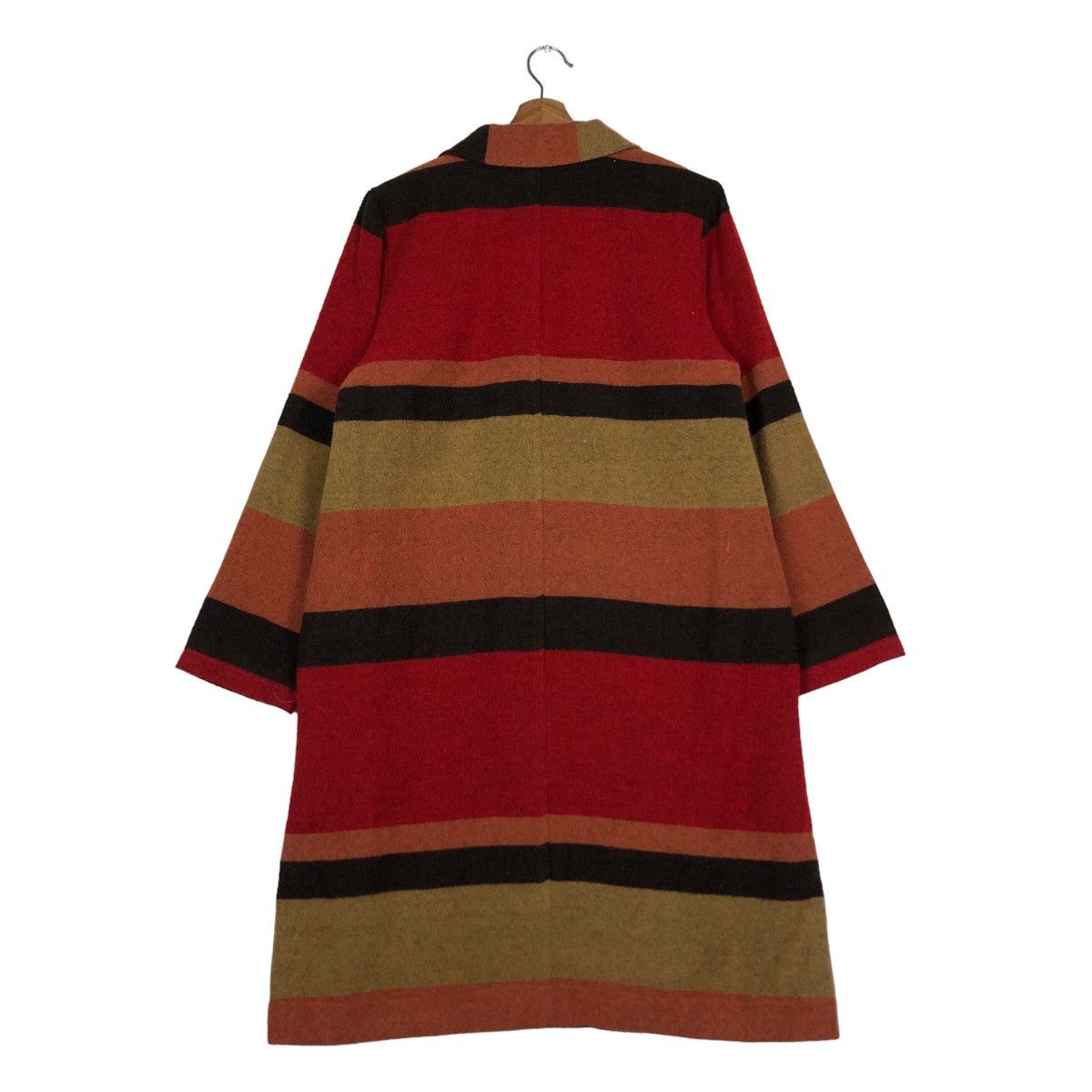 Vintage 🔥Wool Jacket Biker Burn Breeze Japan Made Striped Style Size US M / EU 48-50 / 2 - 8 Thumbnail