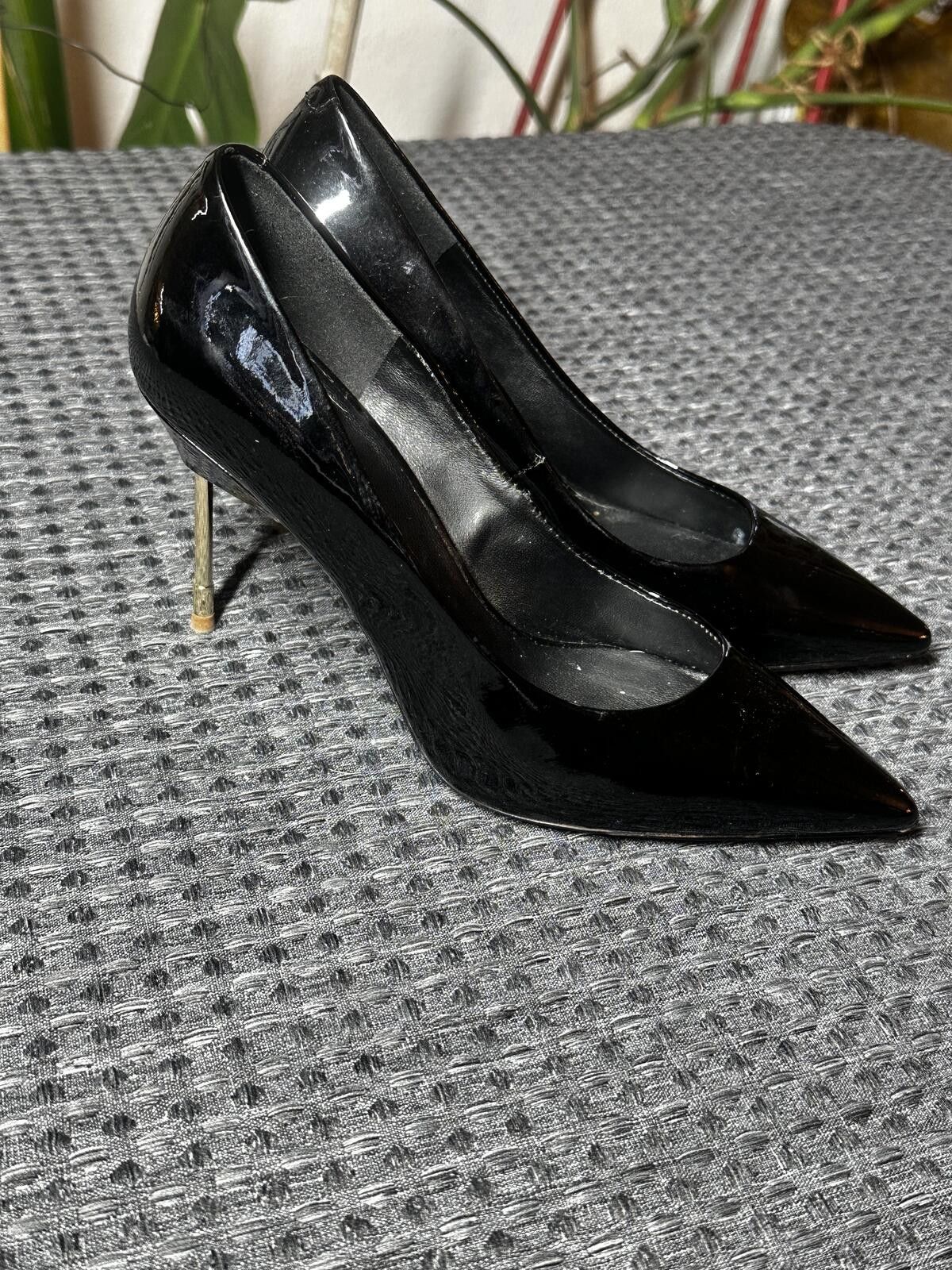 Kurt Geiger Kurt Geiger Black Patent Leather Pointed Toe Pumps Size US 4.5 / IT 34.5 - 2 Thumbnail