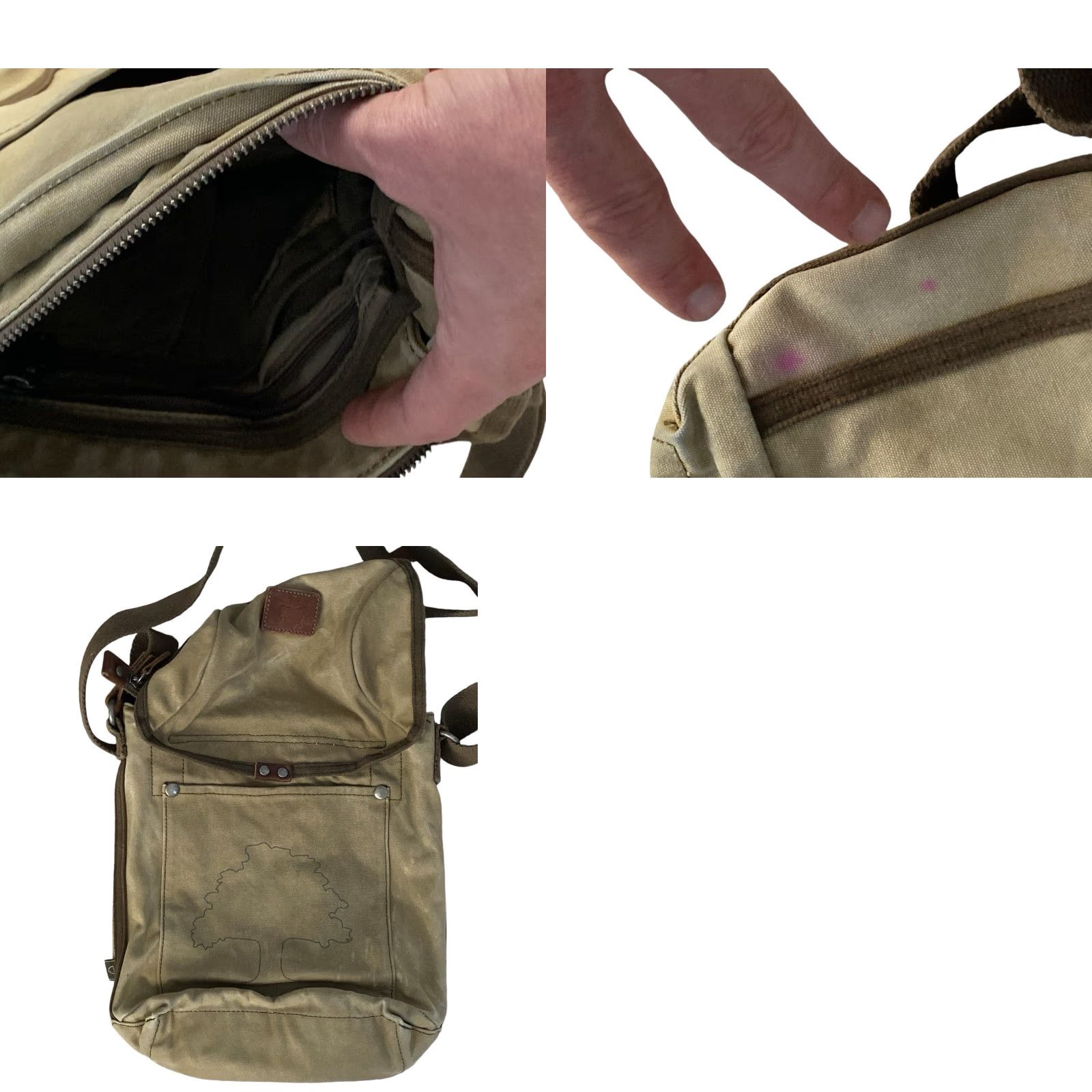 Vintage VINTAGE TSD Crossbody Bag Forest Flap Messenger Tan Canvas Brown Leather Trim Women Size ONE SIZE - 8 Thumbnail