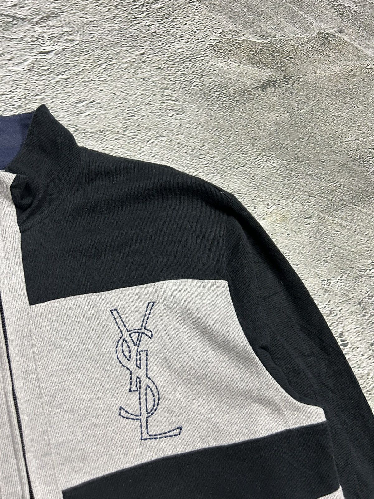 Vintage 90s Yves Saint Laurent vintage zip sweatshirt big YSL logo Size US XXL / EU 58 / 5 - 2 Thumbnail