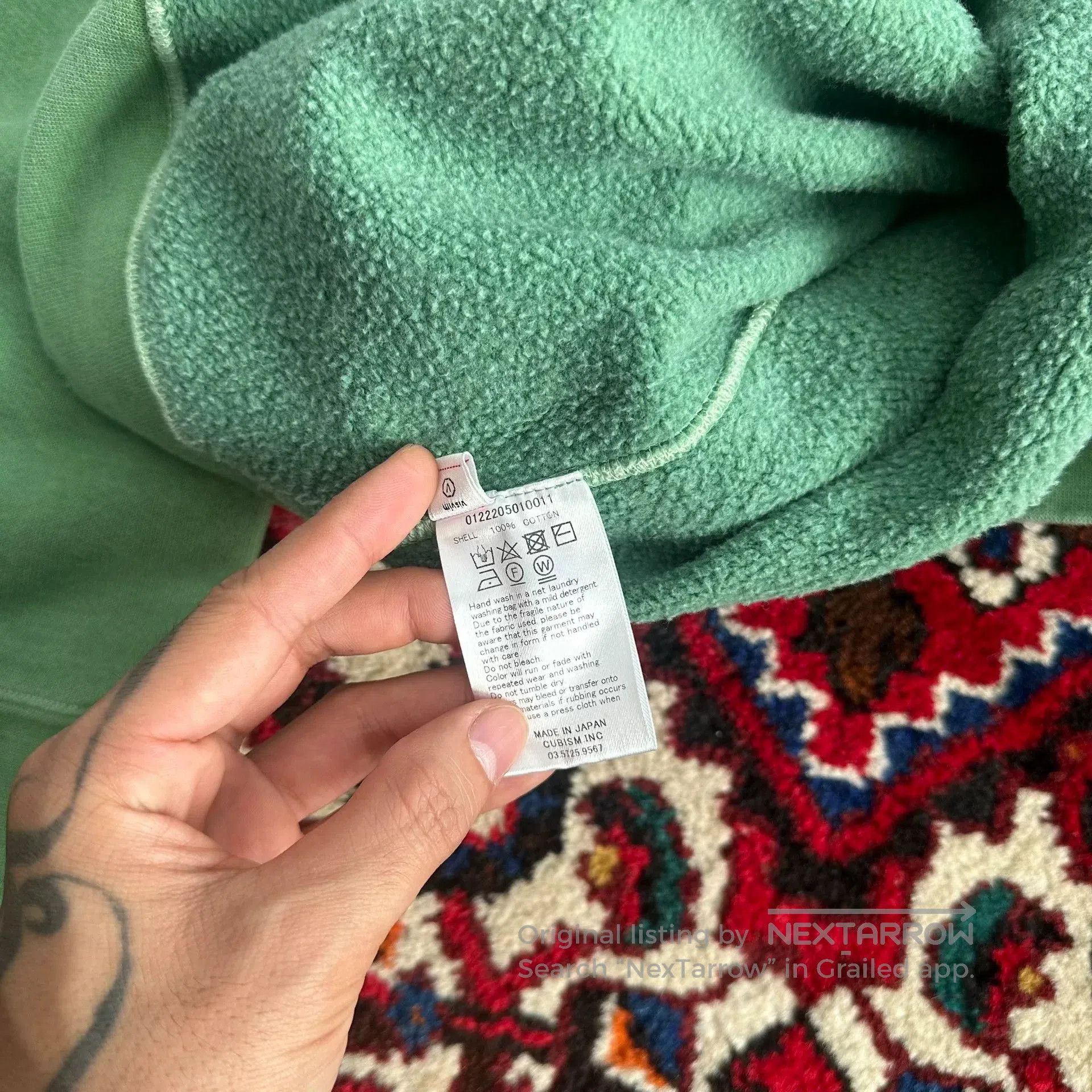Visvim visvim jumbo hoodie in green color. Size US M / EU 48-50 / 2 - 6 Thumbnail