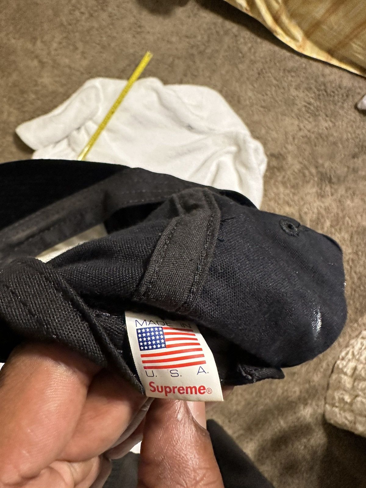 Supreme × Vintage Vintage Supreme Velet S logo 6-Panel “black” hat 2020 Size ONE SIZE - 8 Thumbnail