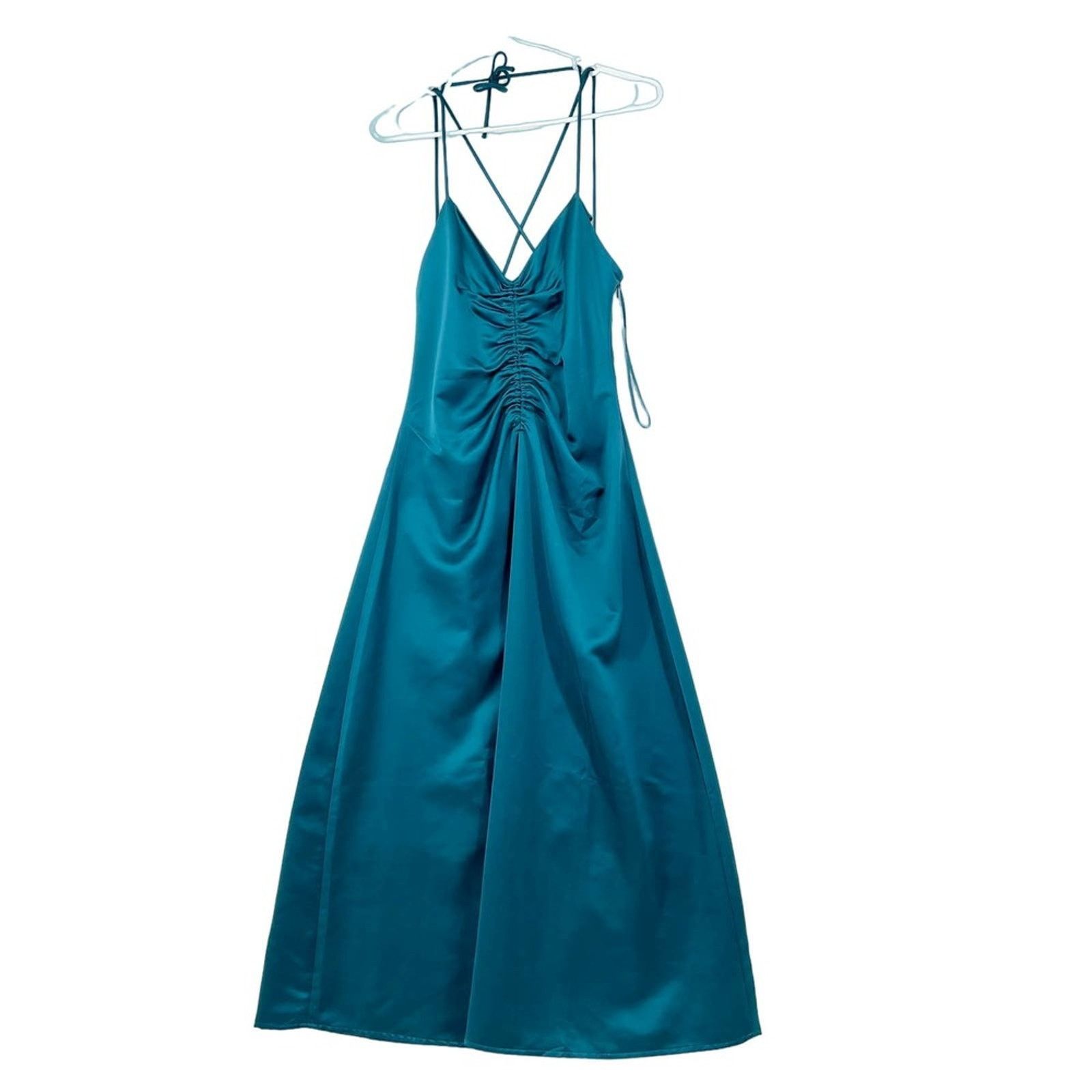 Jason Wu NWT Jason Wu Satin Crisscross Shoulder Tie Slip Dress Maxi S Size S / US 4 / IT 40 - 1 Thumbnail
