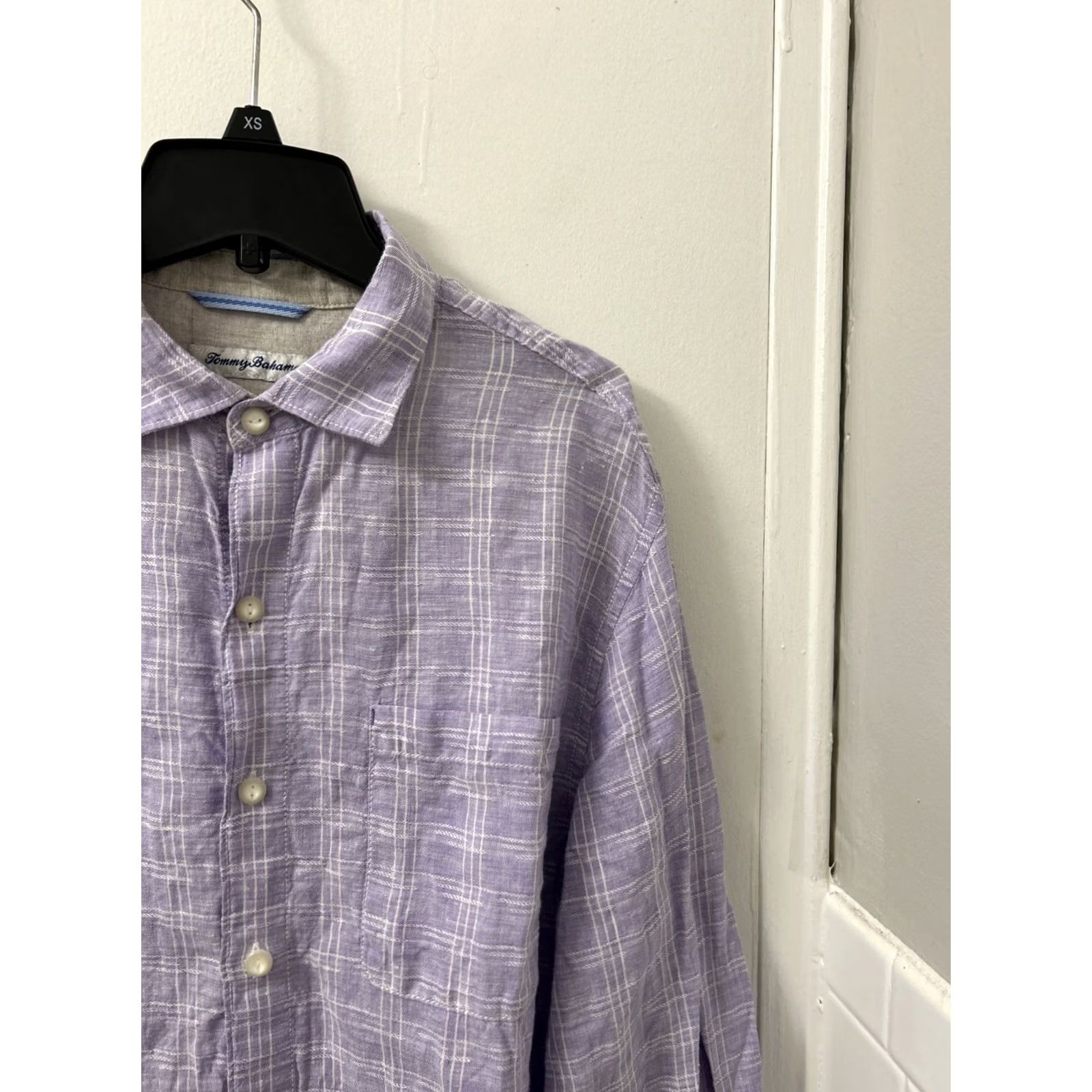 Tommy Bahama Tommy Bahama Shirt Mens Medium Purple Plaid 100% Linen Button-Down Long Sleeve Shirt Size US M / EU 48-50 / 2 - 4 Thumbnail