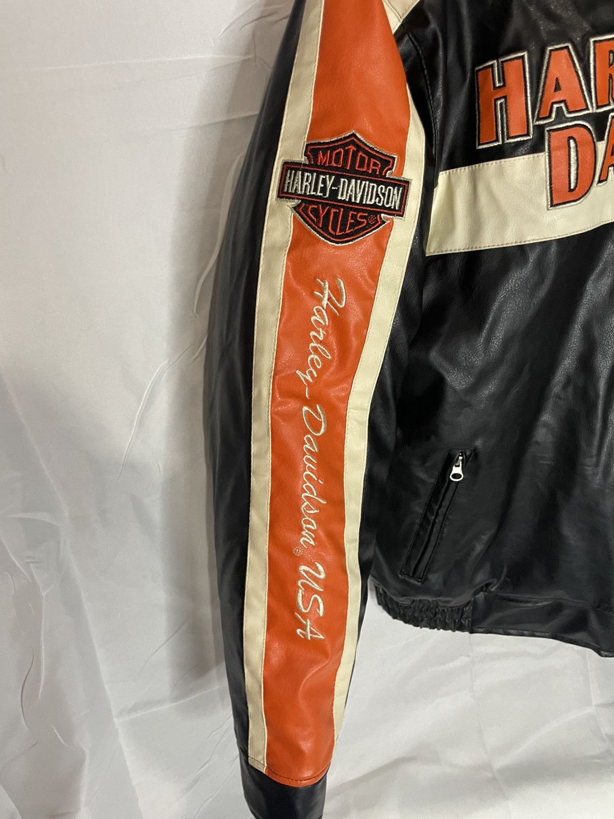 Harley Davidson 2001 Harley Davidson USA Leather Jacket Vintage Biker Jacket Size US M / EU 48-50 / 2 - 4 Thumbnail