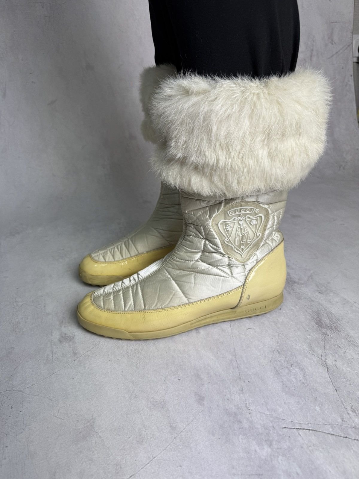 Gucci Gucci Fur Trim Quilted Winter Boots Wide Relaxed Fit Size US 10.5 / IT 40.5 - 16 Thumbnail