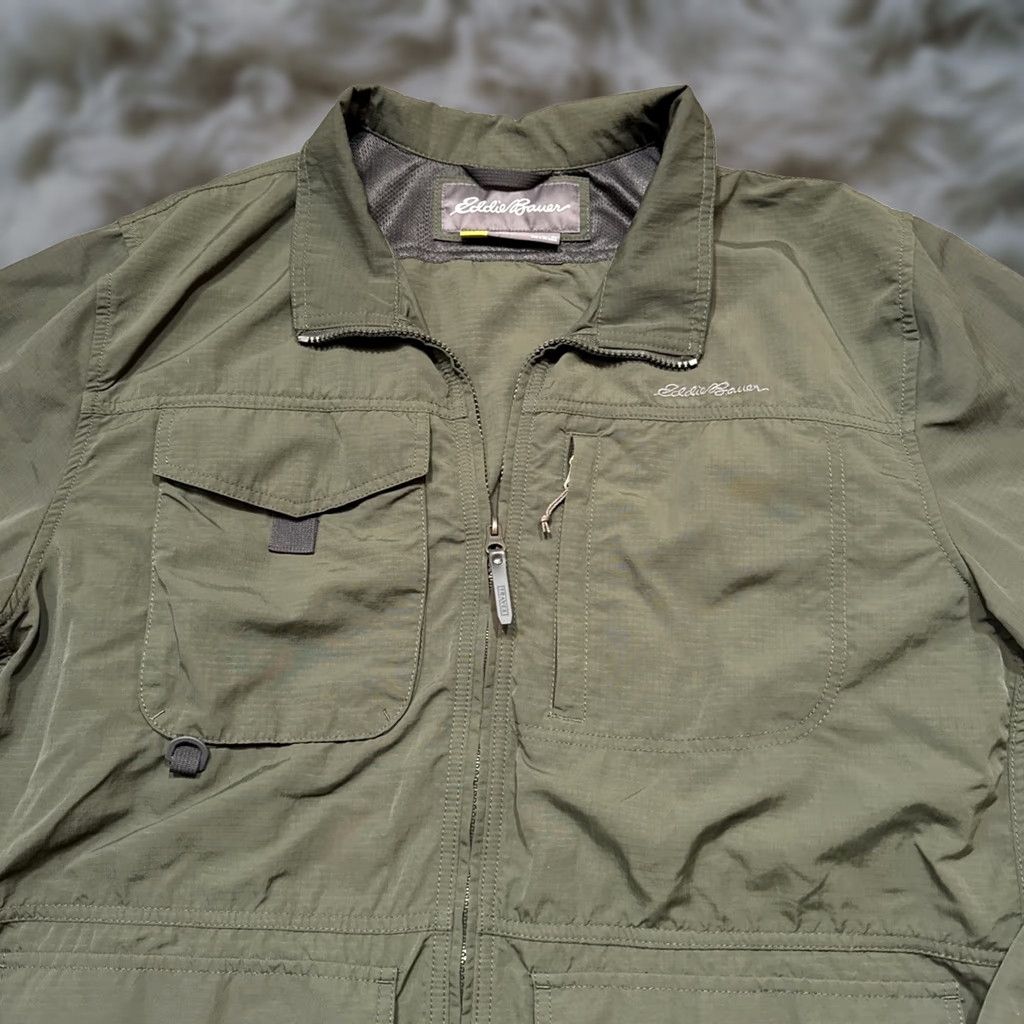 Eddie Bauer Eddie Bauer Travex Jacket Mens Size XL Green Soft Shell Water Resistant Rain Windbreaker Size US XL / EU 56 / 4 - 1 Thumbnail