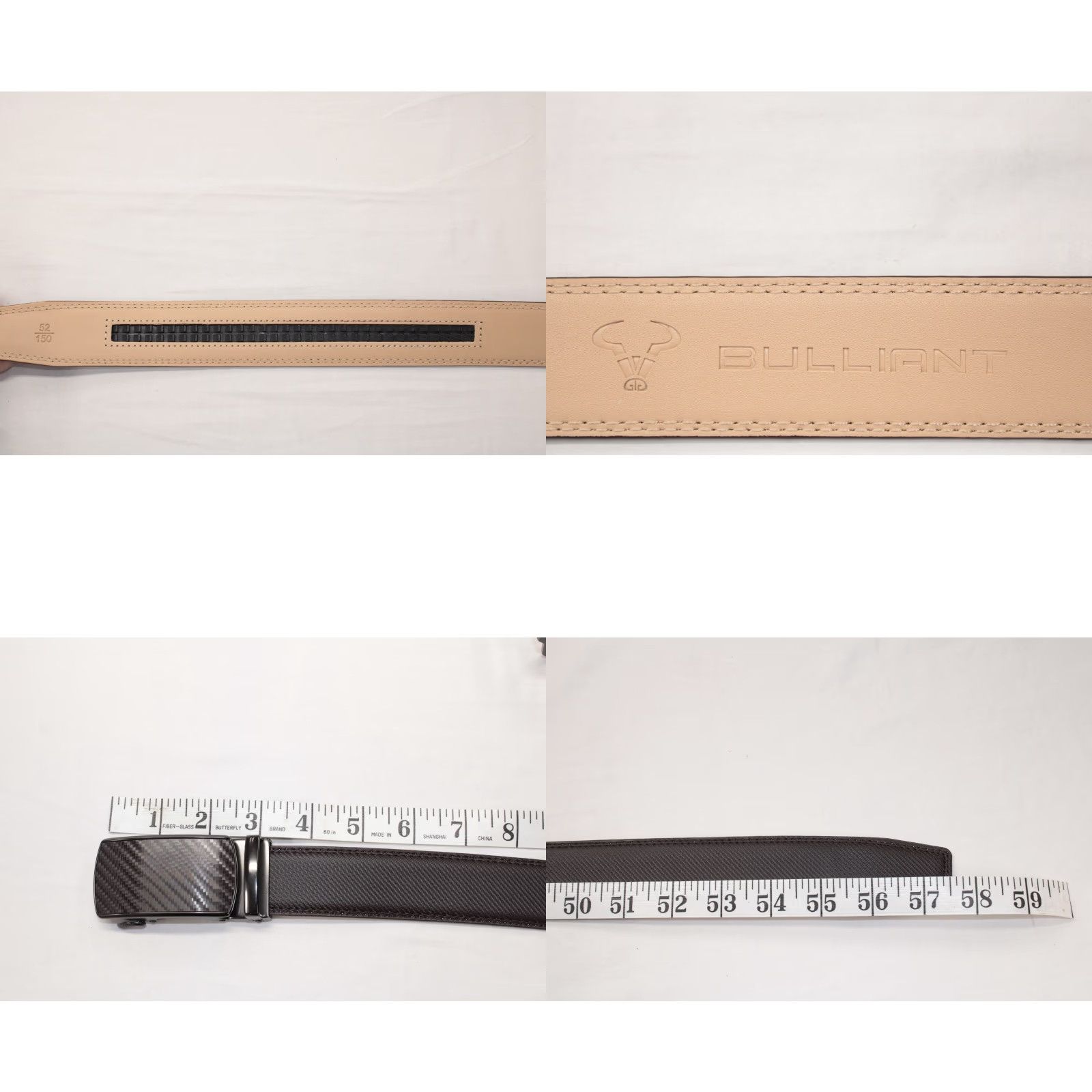 Carbon VINTAGE Bulliant Belt Men's Black Slide Ratchet Carbon Fiber Pattern Adjustable 28-49" Waist 1.5" Wide Buckle Metal Designer City Dad Style Mens Size ONE SIZE - 8 Thumbnail