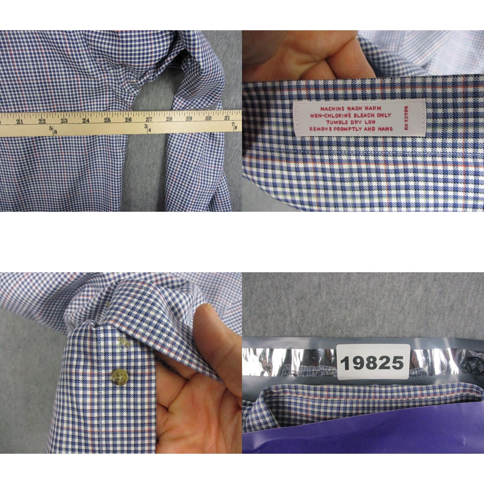 Brooks Brothers Brooks Brothers Shirt Mens Large Blue Red Check Non-Iron Cotton Long Sleeve Size US L / EU 52-54 / 3 - 8 Thumbnail