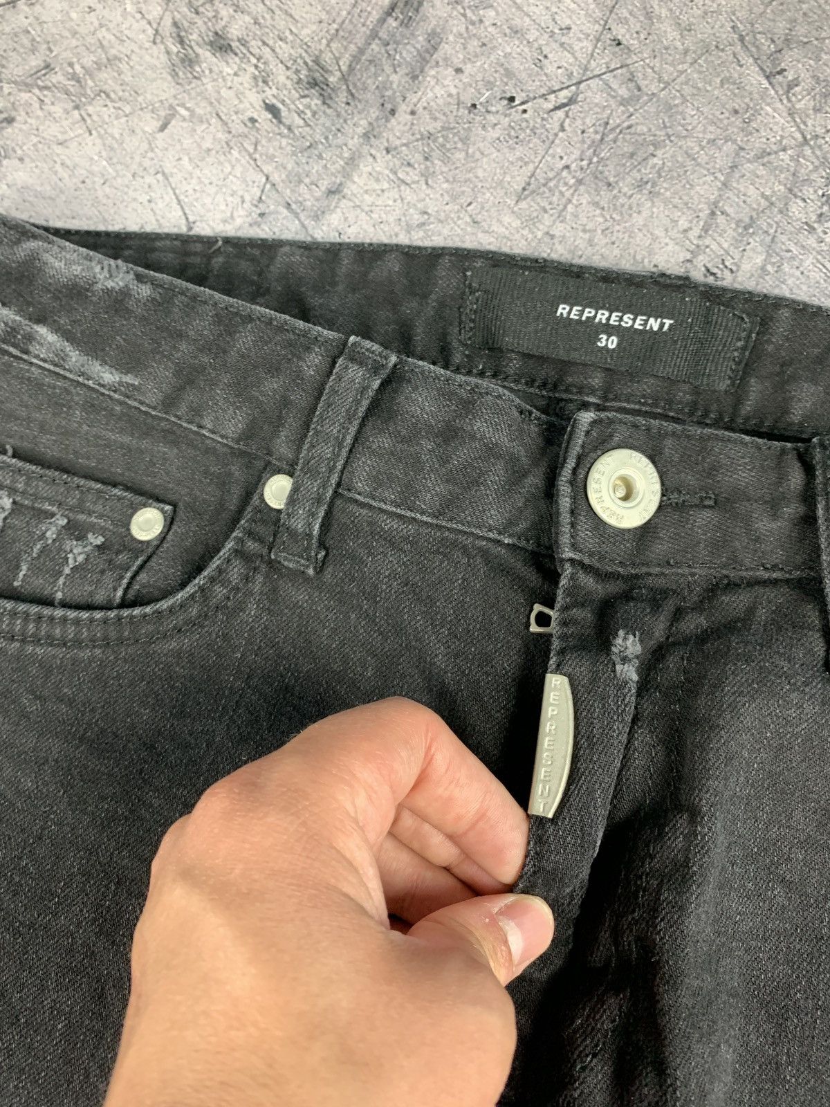 Represent Clo. Represent Clo. Knee Destroyer Denim Black Skinny Jeans Sz 30 Size US 30 / EU 46 - 9 Thumbnail