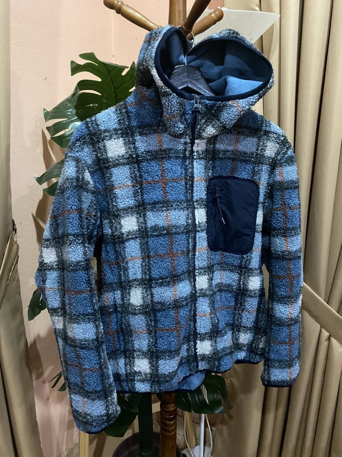 JW Anderson × Uniqlo JW Anderson UNIQLO Fleece Hoodie Plaid Jacket Blue Checkered Size US M / EU 48-50 / 2 - 3 Thumbnail