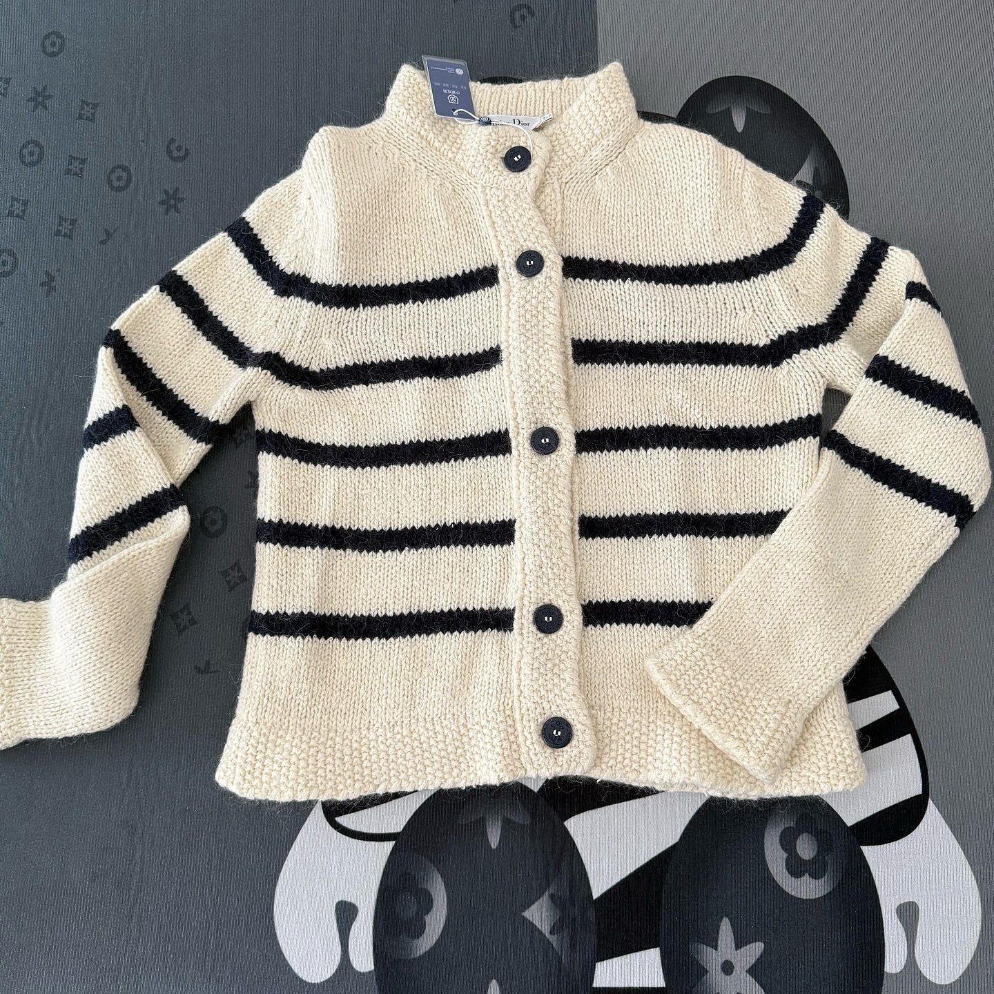 Dior Dior Striped Logo Cardigan Size 34 Size XXS / US 00 / IT 34 - 1 Thumbnail