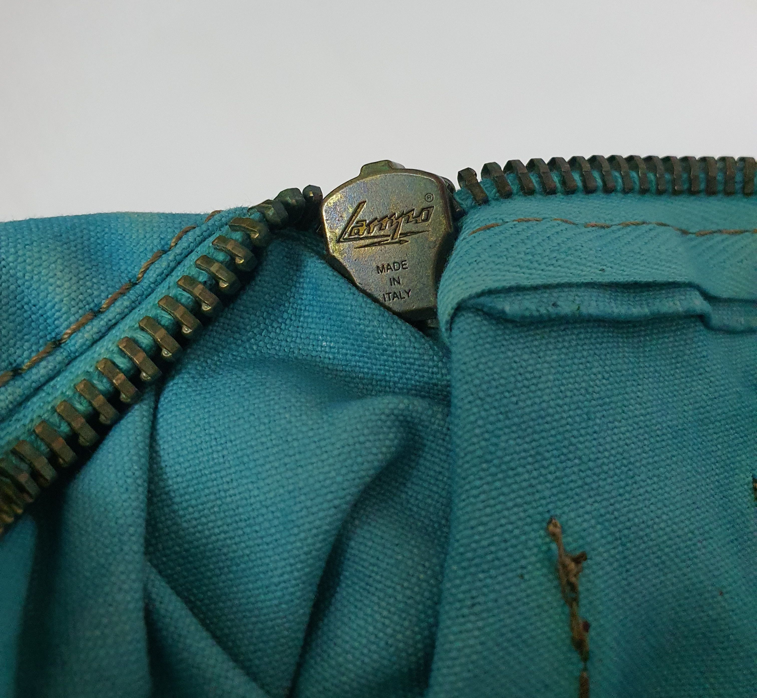 Other CAMPOMAGGI Ocean Blue Canvas Leather Bag ITALY Size ONE SIZE - 13 Thumbnail