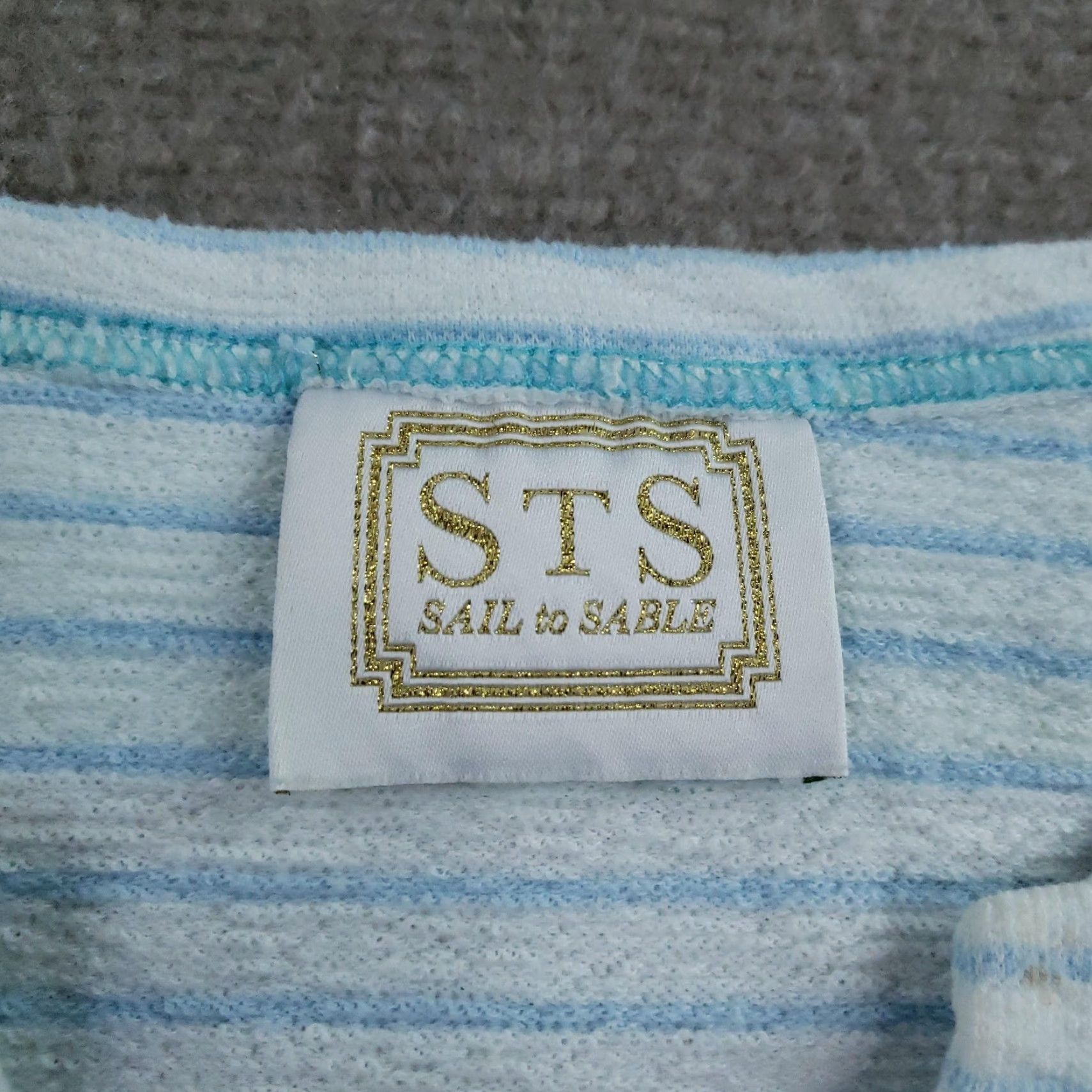 Vintage STS Sail to Sable Shirt Tunic Womens Medium White Blue Stripe V-Neck Long Sleeve Nautical Preppy Size M / US 6-8 / IT 42-44 - 5 Thumbnail