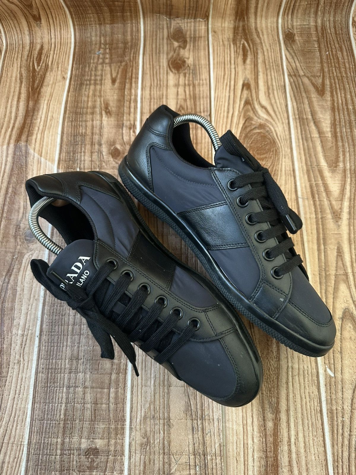 Prada Prada Men’s Nylon-Spazzolato Leather Sneaker Lowtops Size US 10 / EU 43 - 11 Thumbnail
