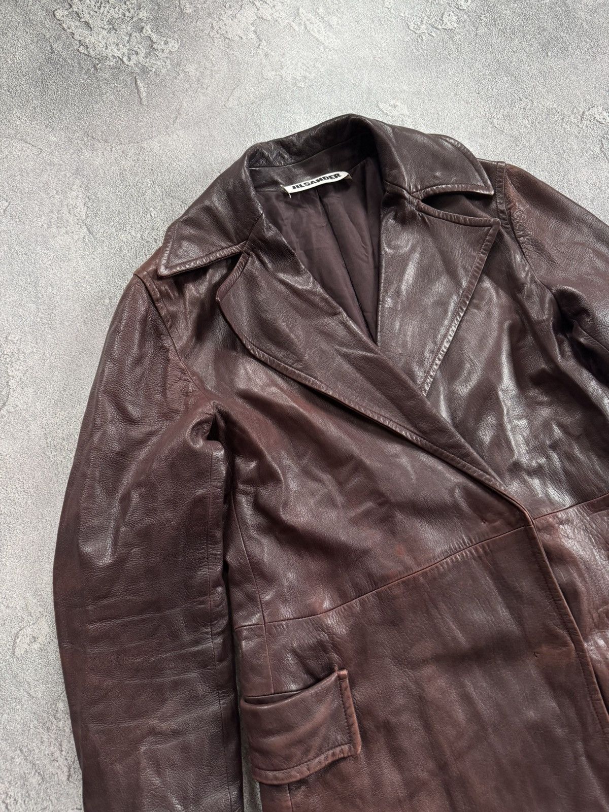 Jil Sander × Vintage Jil Sander 42 Wmns leather jacket blazer coat vintage Size M / US 6-8 / IT 42-44 - 6 Thumbnail