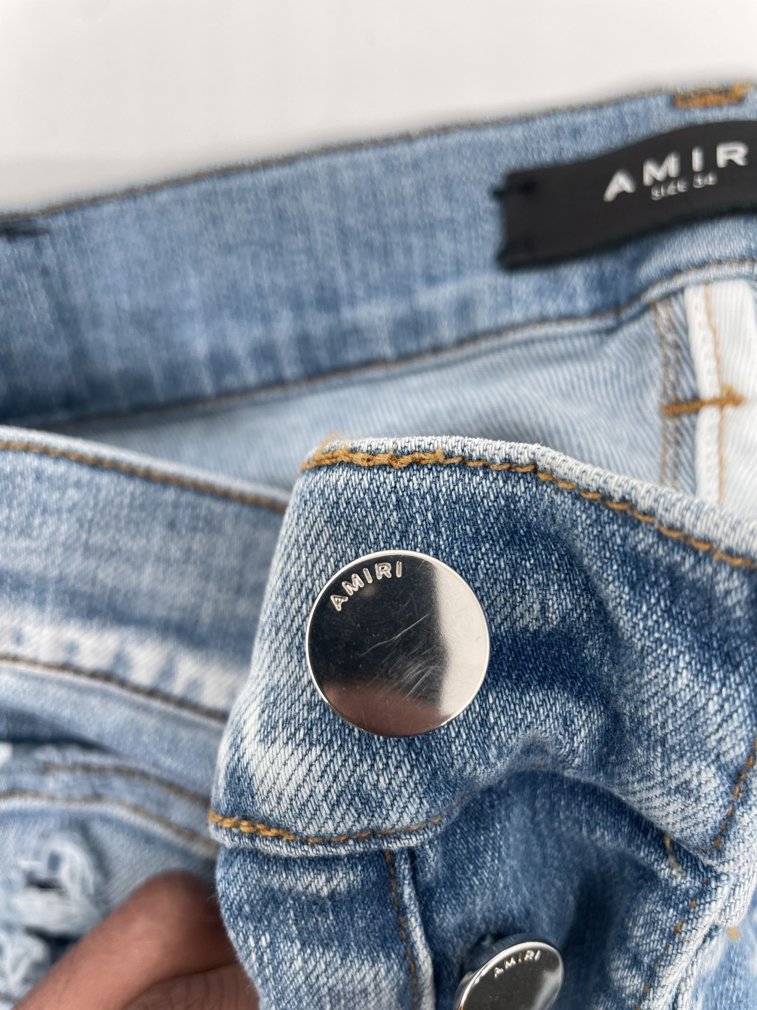 Amiri AMIRI (Zig Zag Light Indigo Jeans) Size US 34 / EU 50 - 7 Thumbnail