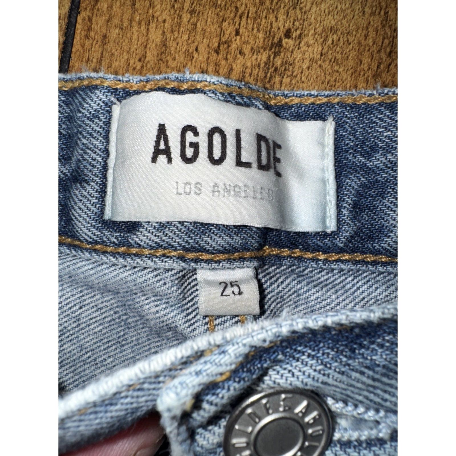 Agolde Agolde Jeans Women’s 25x27 Blue Distressed Denim Straight Leg Size 42" / US 20 - 4 Thumbnail