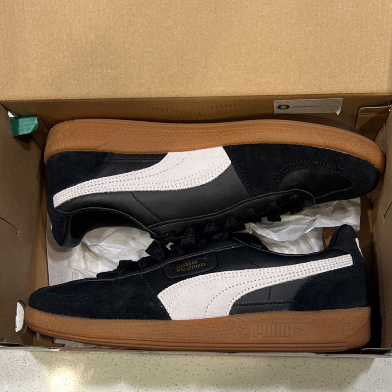 Puma PUMA Palermo Lth Black Feather Gray Gum Women's Size US 9 / IT 39 - 2 Thumbnail