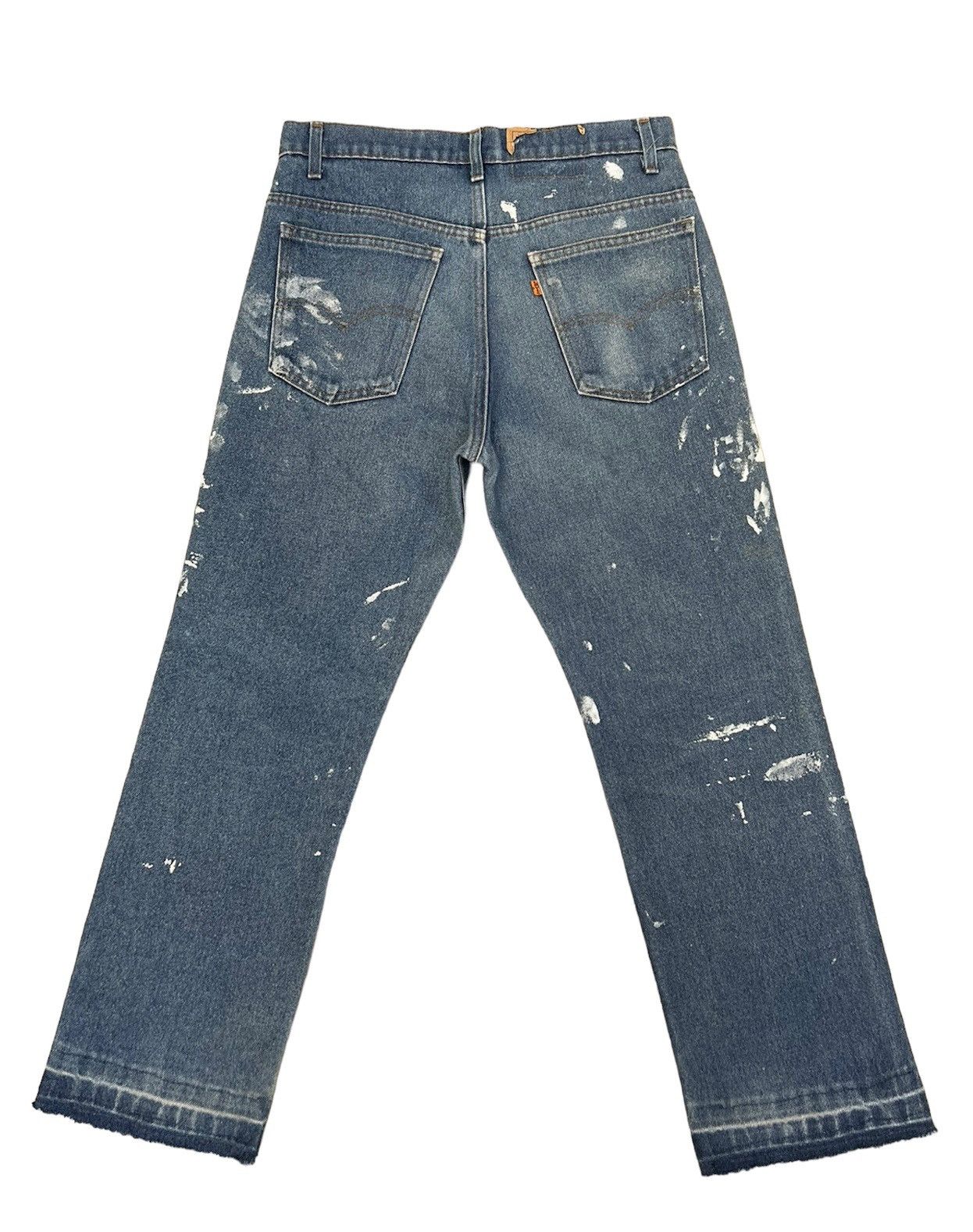 Levi's × Vintage 70s 80s Levi’s Orange Tab Released Hem Painter Denim Flare Size US 32 / EU 48 - 2 Thumbnail