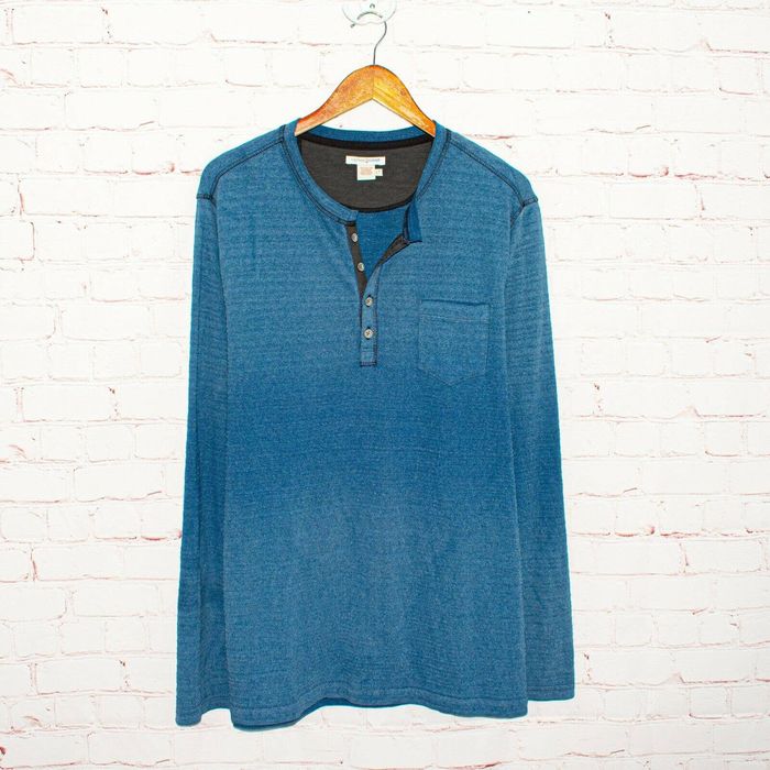 Carbon 2 Cobalt Long Sleeve Watermark Henley Shirt Blue Grailed
