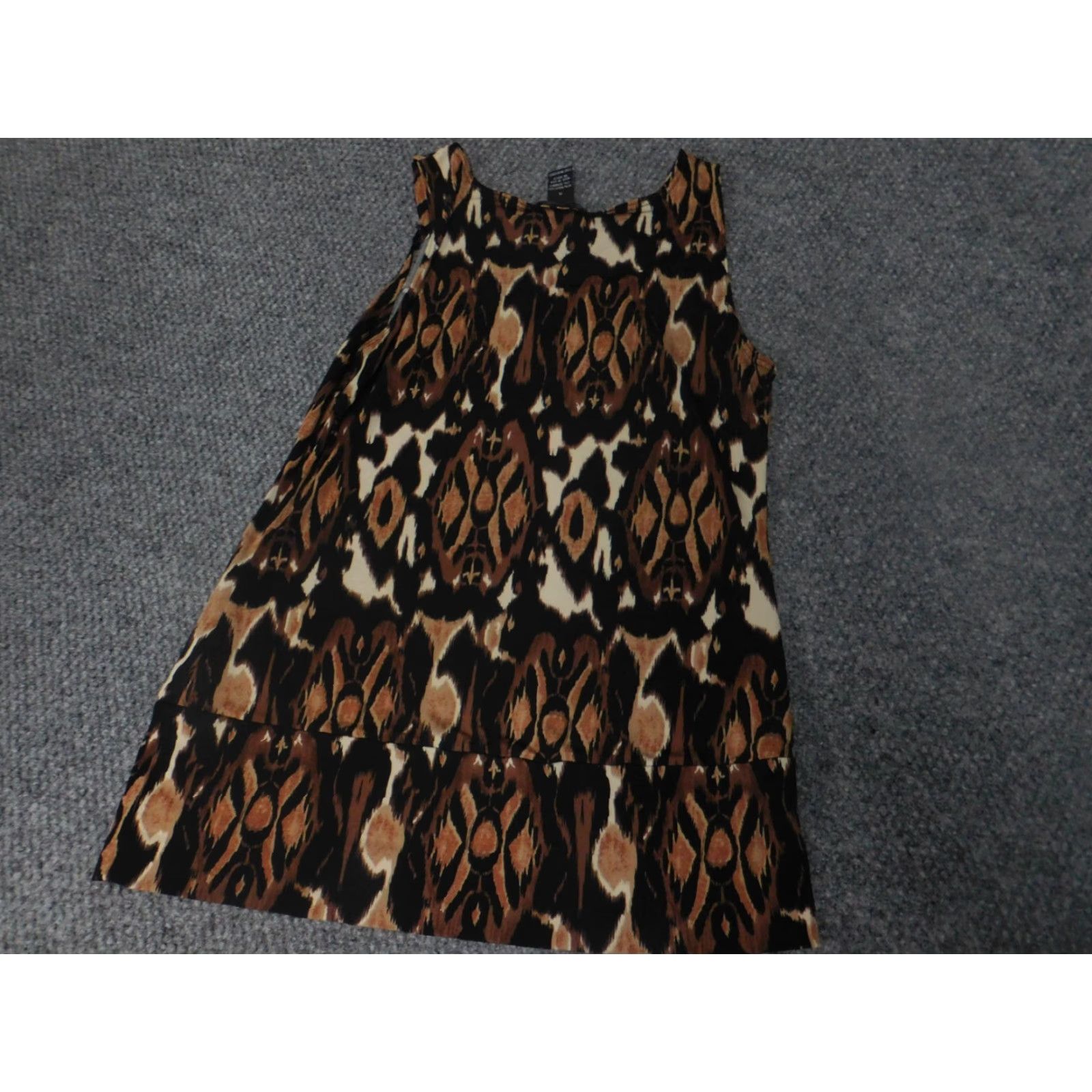 Vintage Serenade Carole Little Womens Tank Small Brown Pullover Geometric Ruffle Collared Sleeveless Polyester Casual Vintage: No Size S / US 4 / IT 40 - 5 Thumbnail