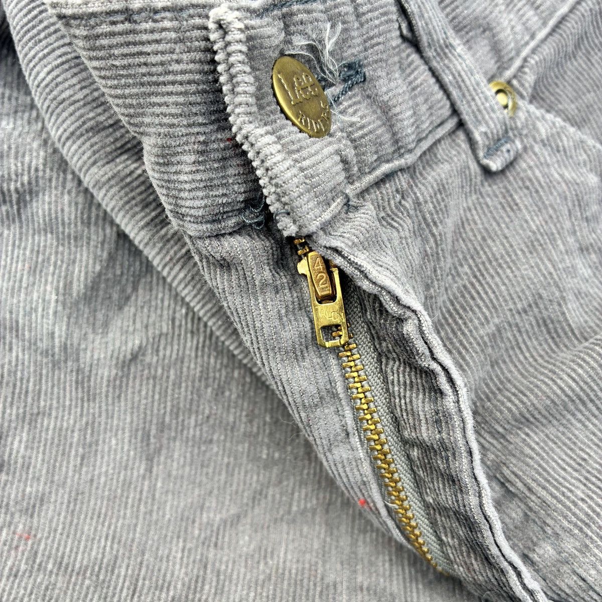 Lee Vintage 80s Lee Riders Gray Corduroy Pants USA Talon Zip Size US 26 / EU 42 - 9 Thumbnail