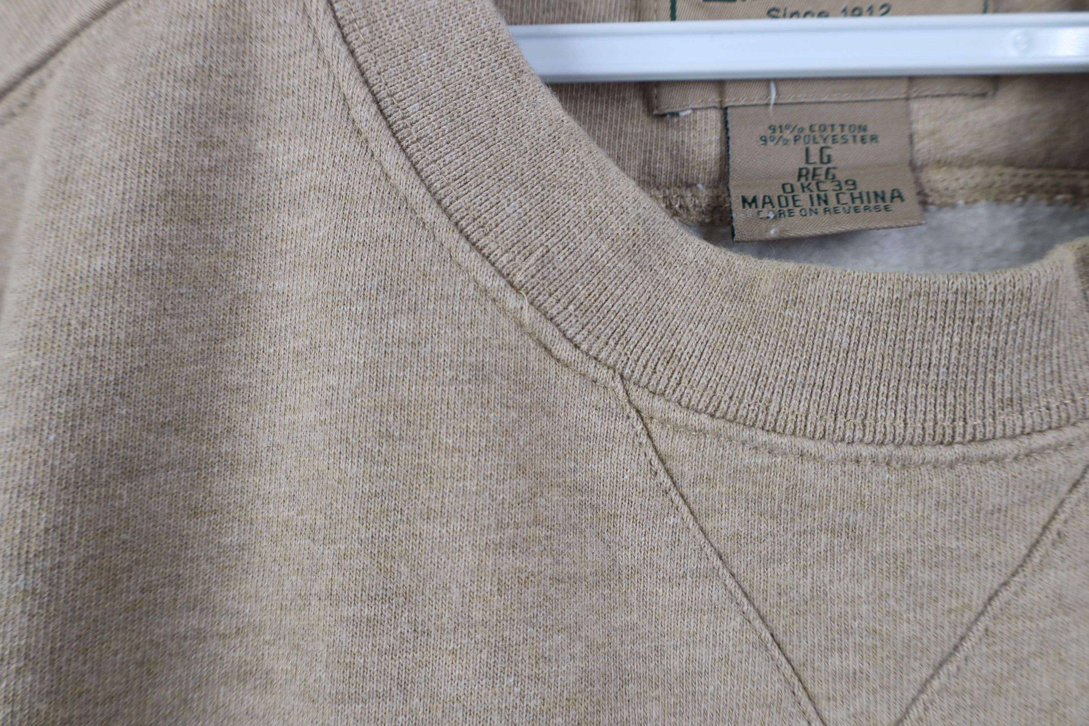 L.L. Bean Vintage 90s Y2K LL Bean Heavy Crewneck Sweatshirt Beige Tan Size US L / EU 52-54 / 3 - 4 Thumbnail