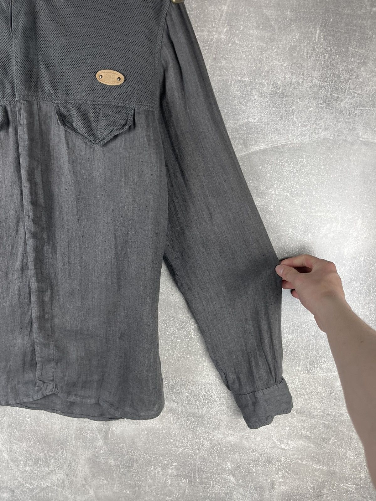 Dolce & Gabbana Dolce & Gabbana D&G Archives 00s Linen Shirt Gray Military Size US S / EU 44-46 / 1 - 4 Thumbnail