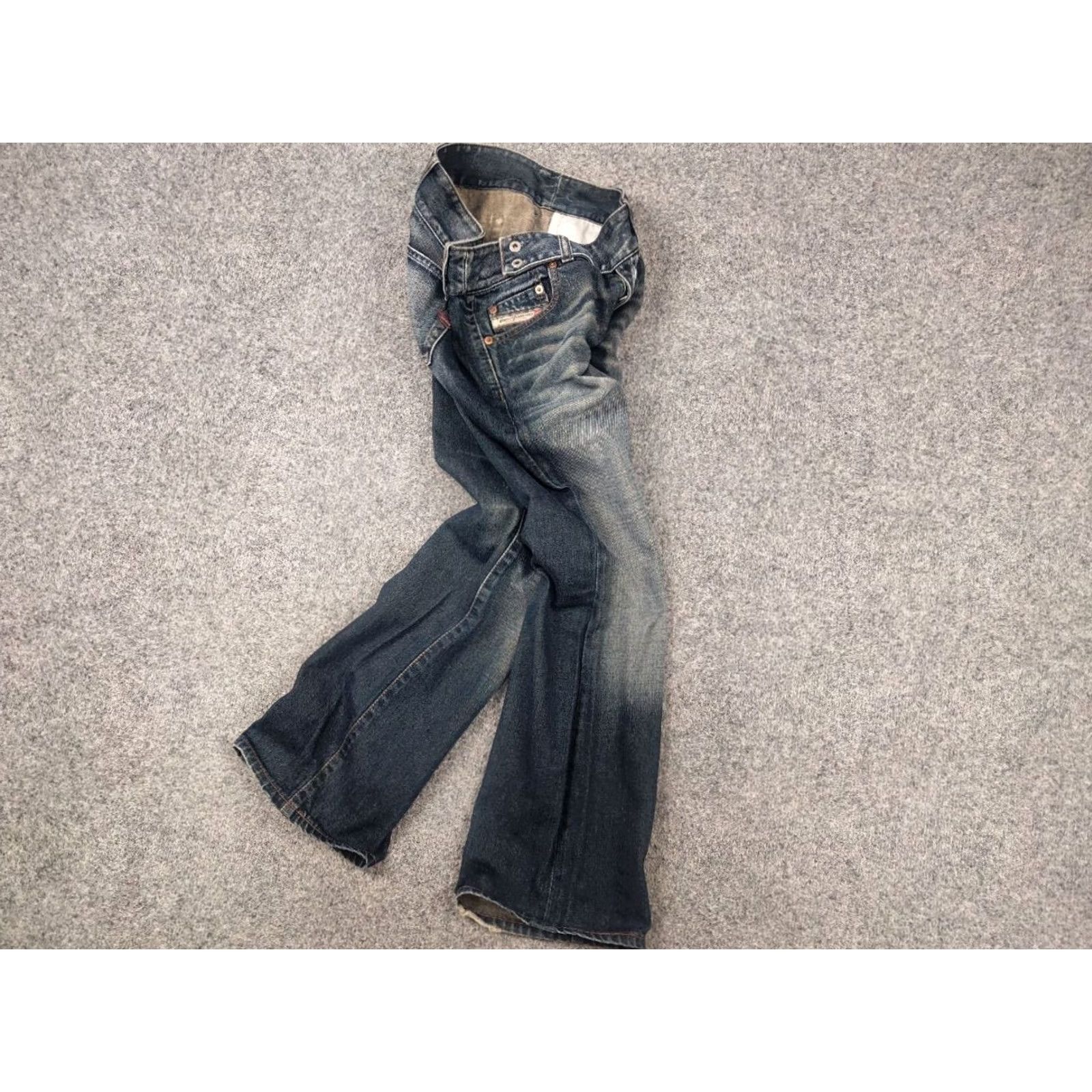 Diesel Vintage Diesel cherock jeans low Rise Belted Flared bootcut dark wash Y2K Opium Size 29" - 3 Thumbnail